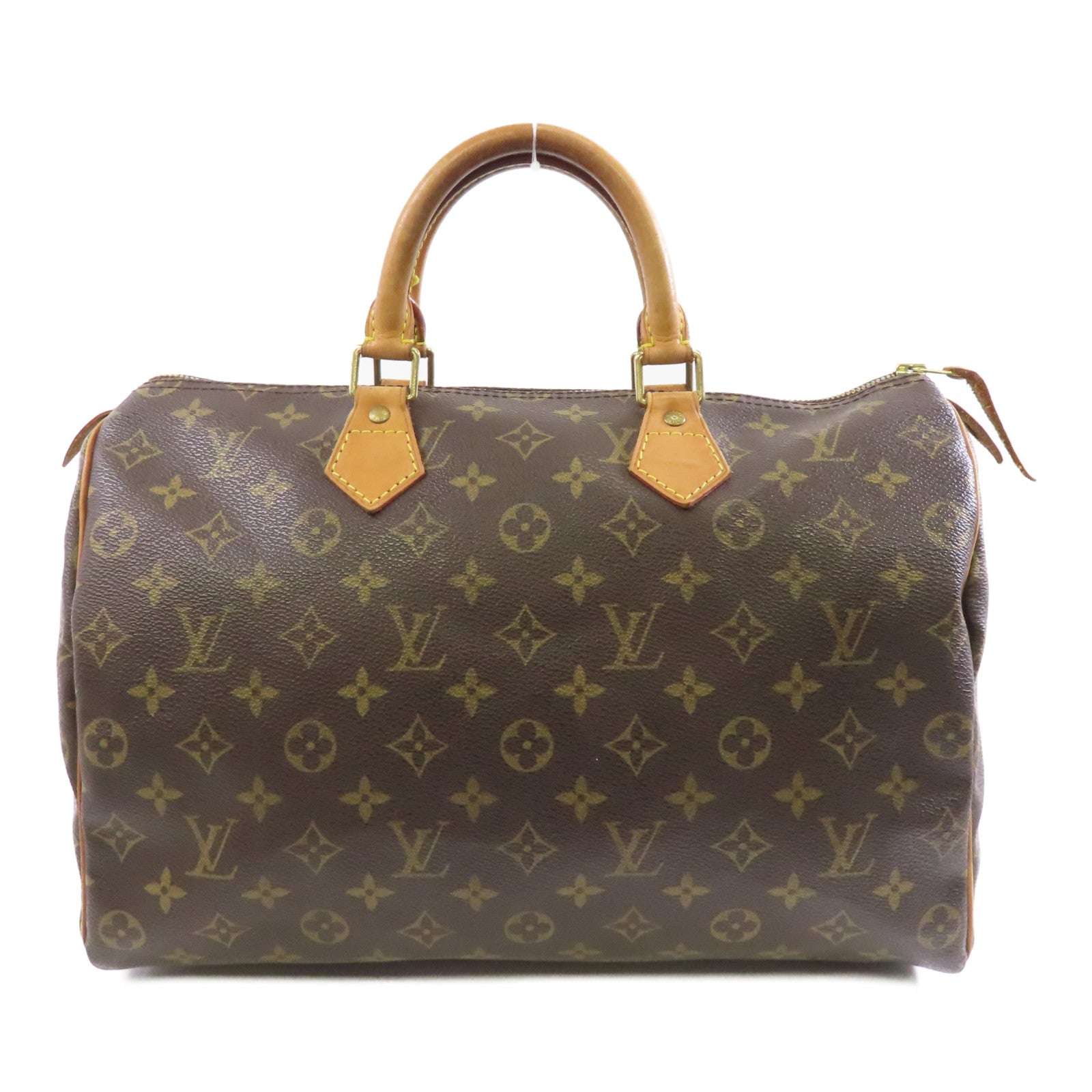 LOUIS VUITTON Monogram Speedy 35金扣手挽袋啡色
