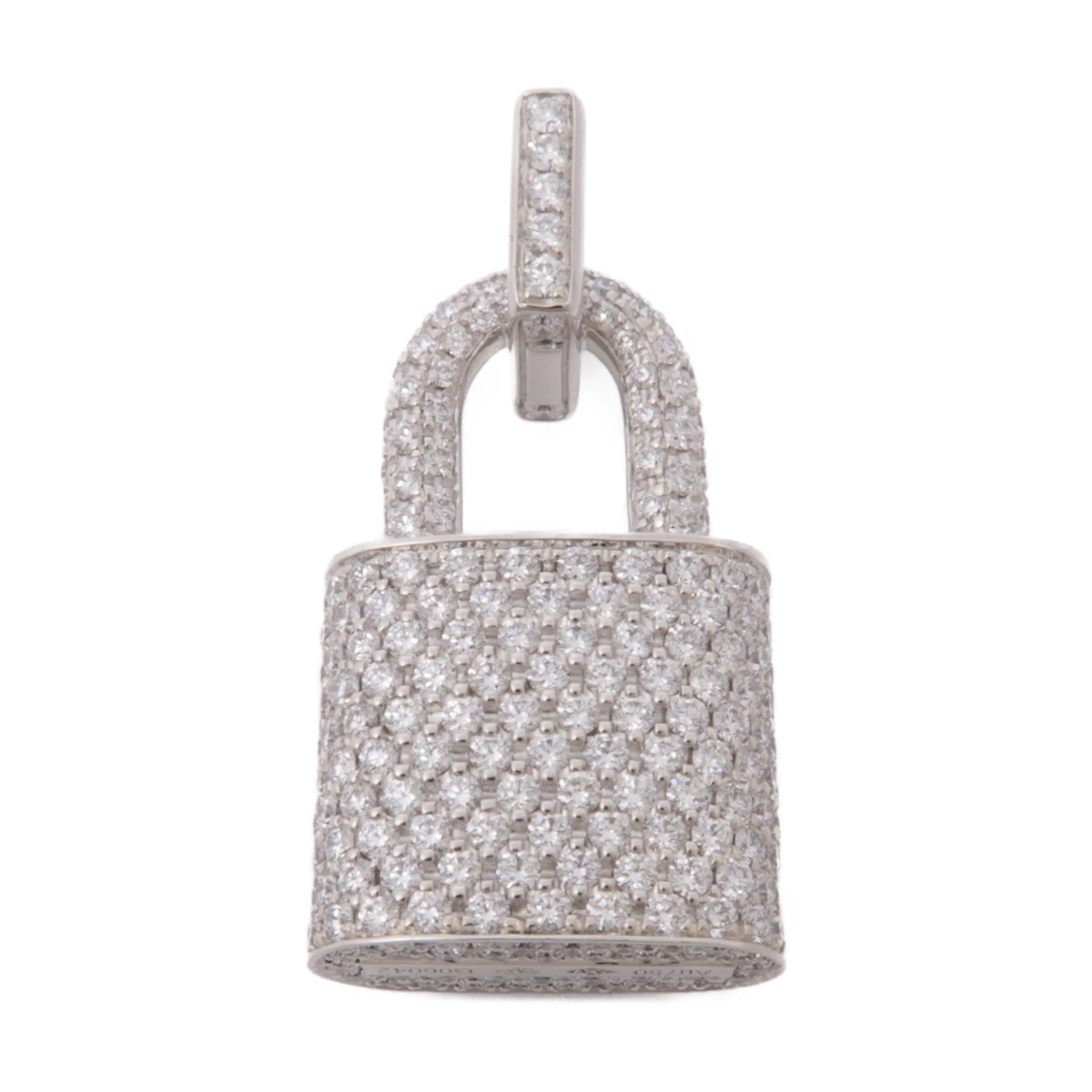 LOUIS VUITTON 18K白金Lock It Padlock Pendant鑽石吊墜