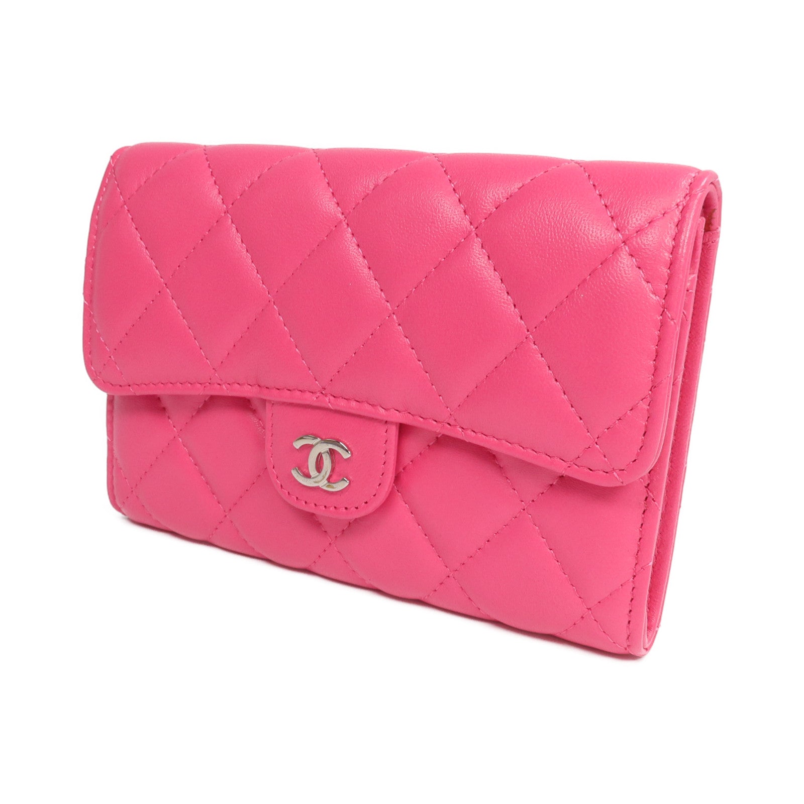 CHANEL 羊皮皮革Wallet金扣長錢包