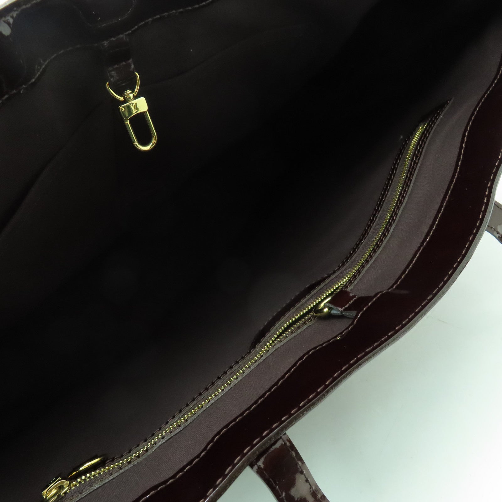 LOUIS VUITTON 【激減優惠】Monogram Vernis Wilshire GM金扣手挽袋紅色