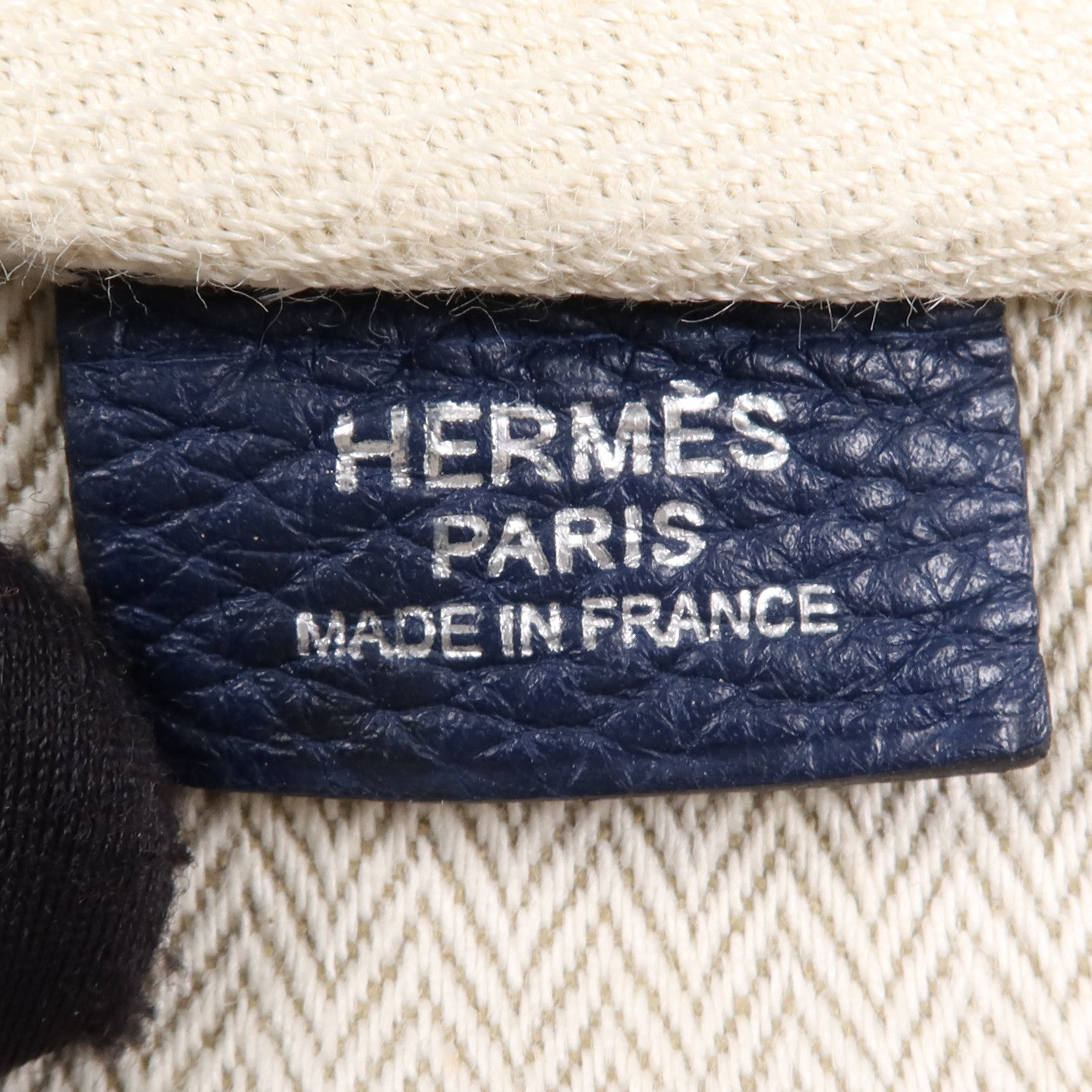 HERMES Clemence皮革Victolia 35銀扣手挽袋Bleu Saphir