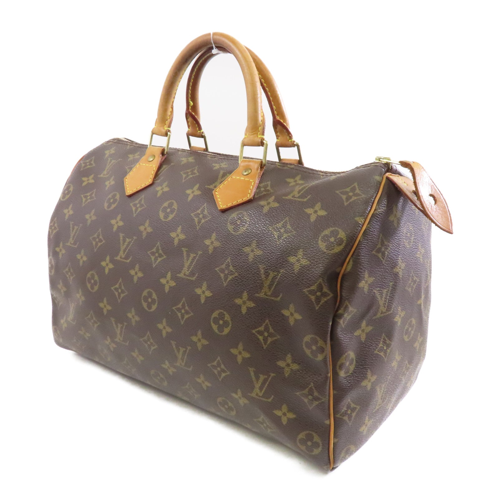 LOUIS VUITTON Monogram Speedy 35金扣手挽袋啡色