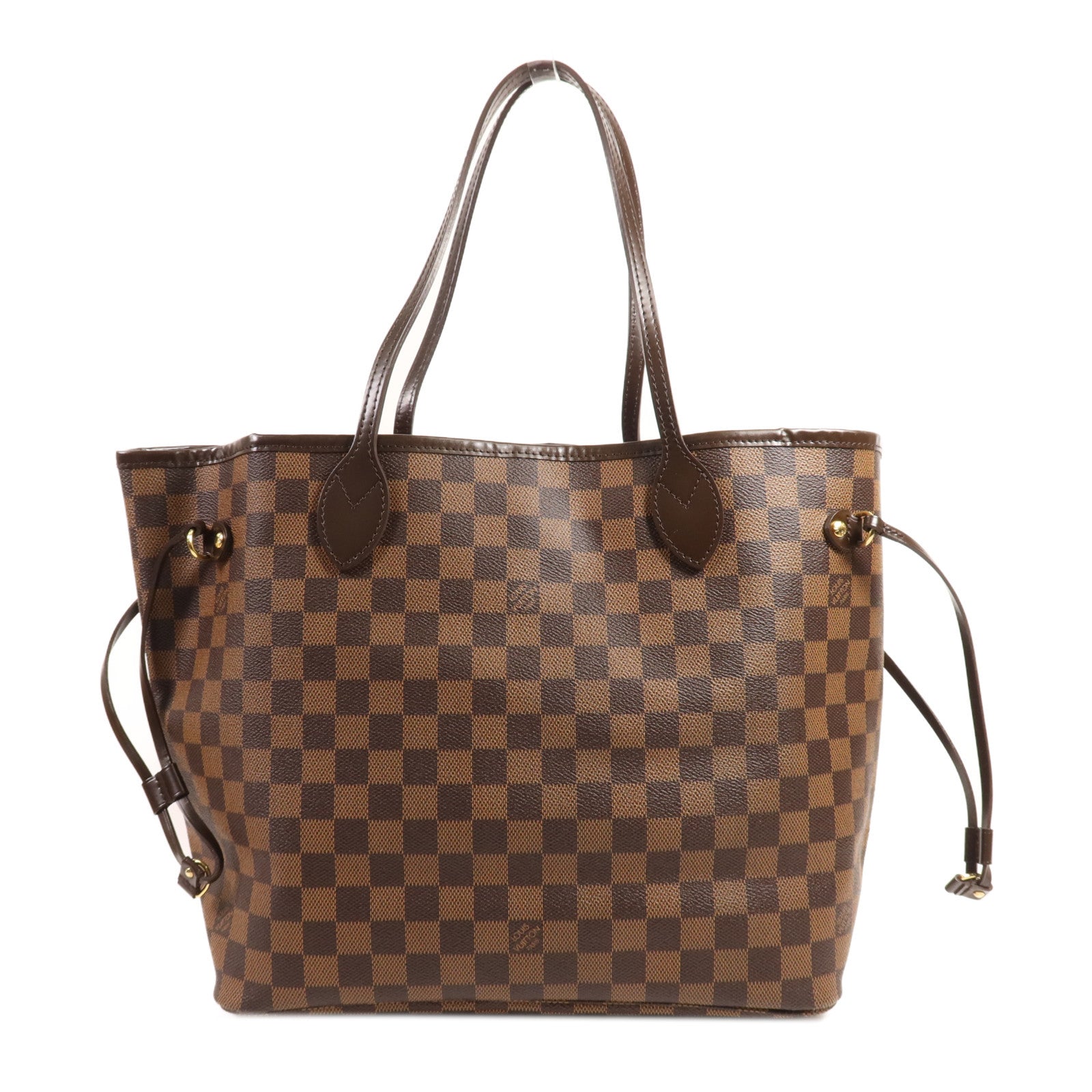 LOUIS VUITTON Damier Neverfull MM金扣肩背袋/手挽袋