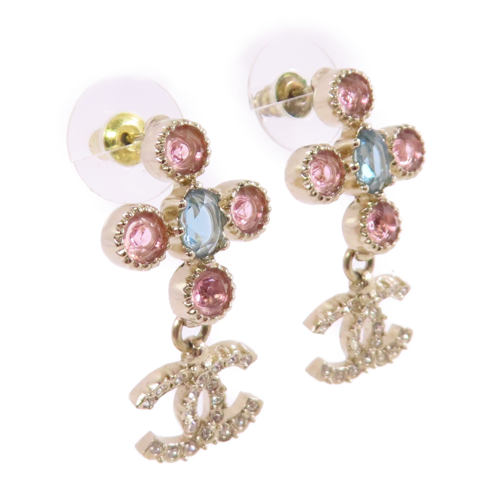 CHANEL 金屬/彩色水鑽Earrings耳環