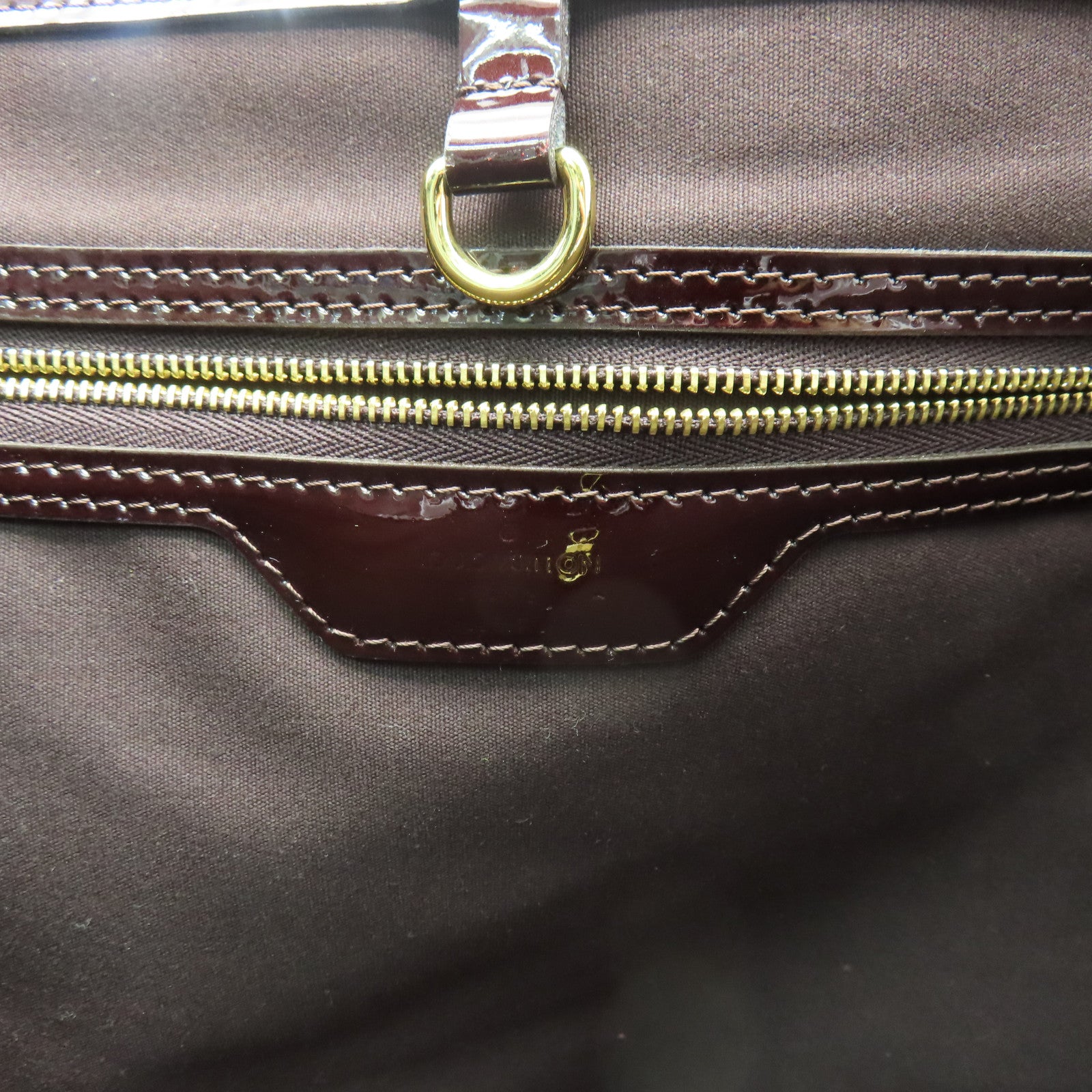 LOUIS VUITTON 【激減優惠】Monogram Vernis Wilshire GM金扣手挽袋紅色