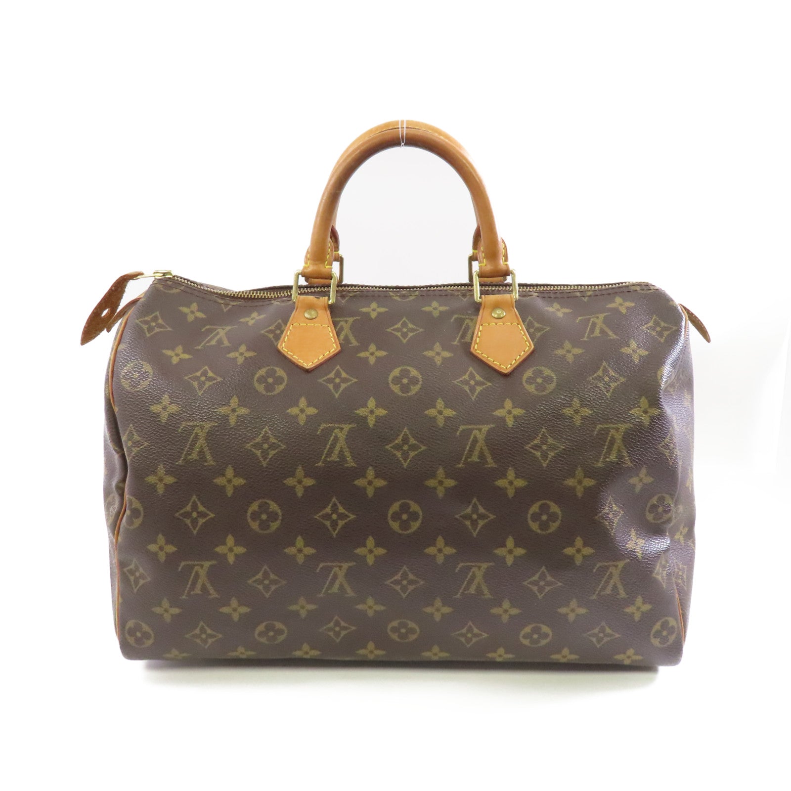 LOUIS VUITTON Monogram Speedy 35金扣手挽袋啡色