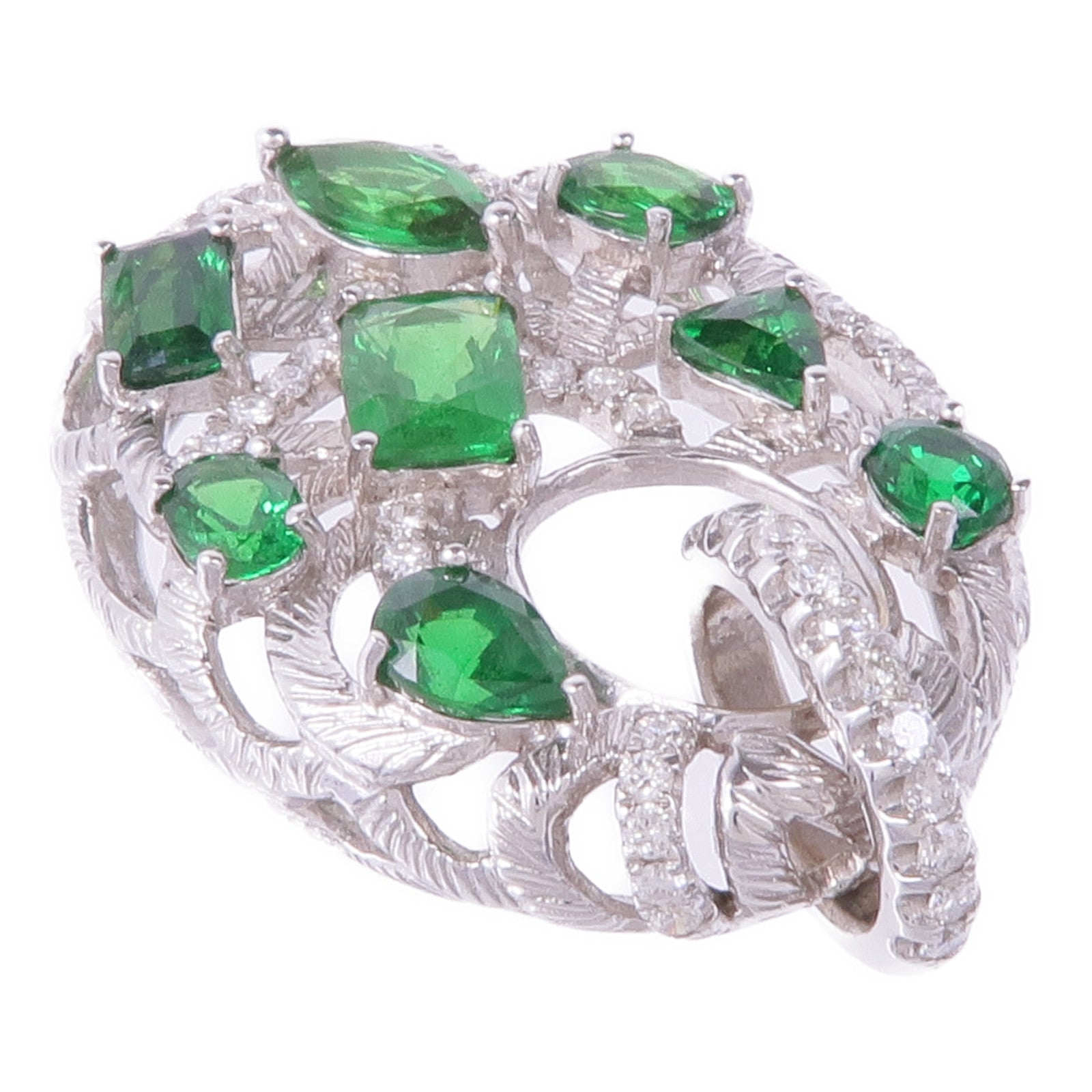 JEWELRY 18K白金Crystal Diamond Pendant Top水晶/鑽石吊墜