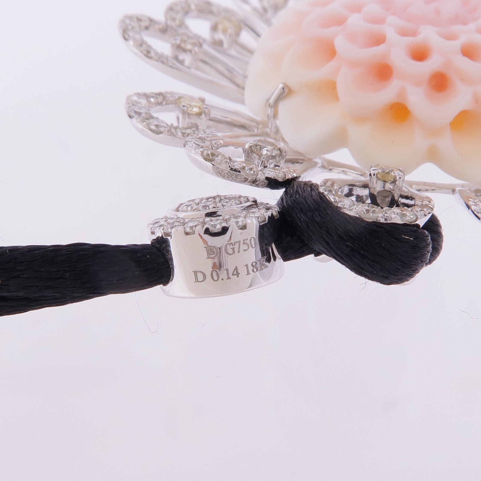 JEWELRY 【激減優惠】18K白金Coral Diamond Necklace珊瑚/鑽石項鍊