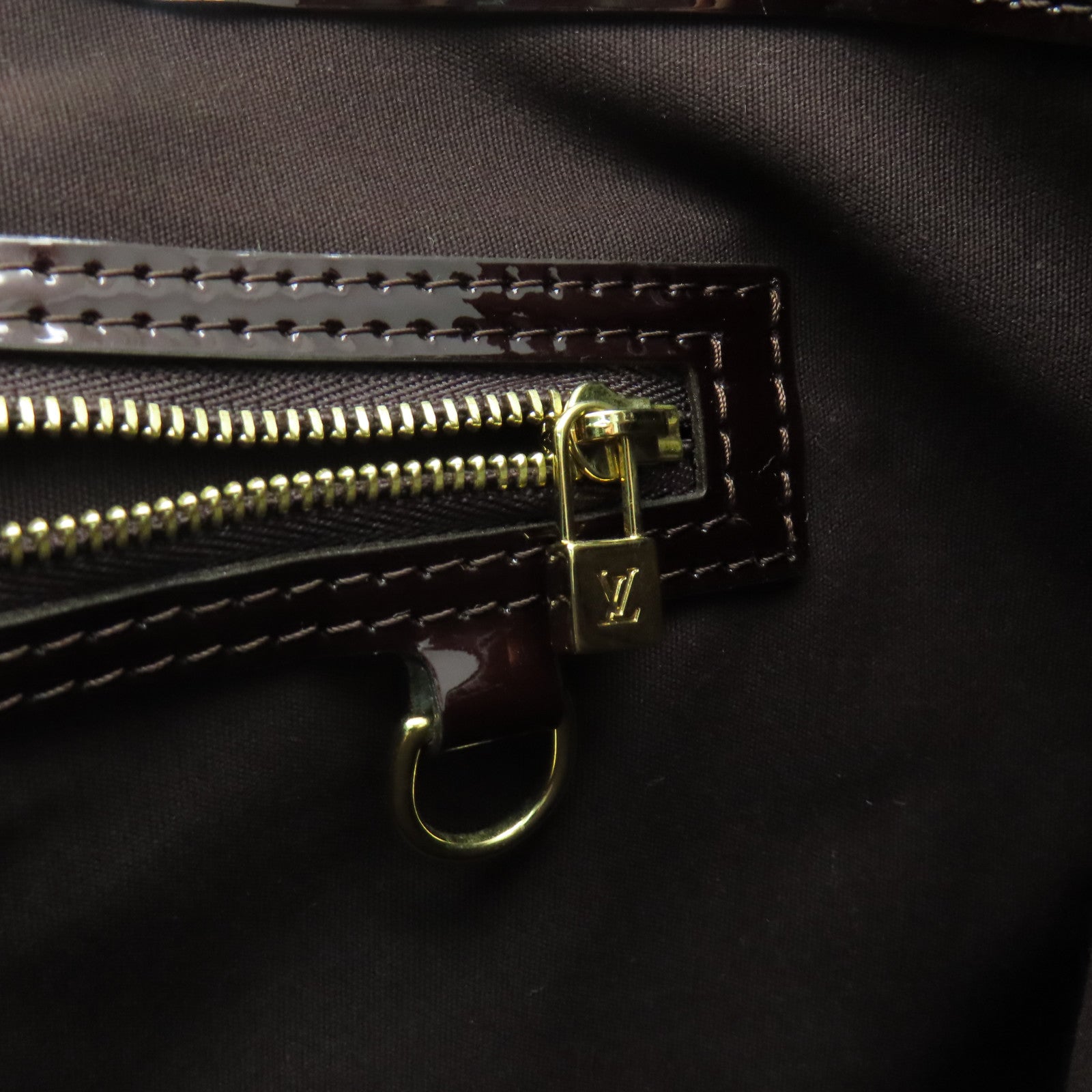 LOUIS VUITTON 【激減優惠】Monogram Vernis Wilshire GM金扣手挽袋紅色