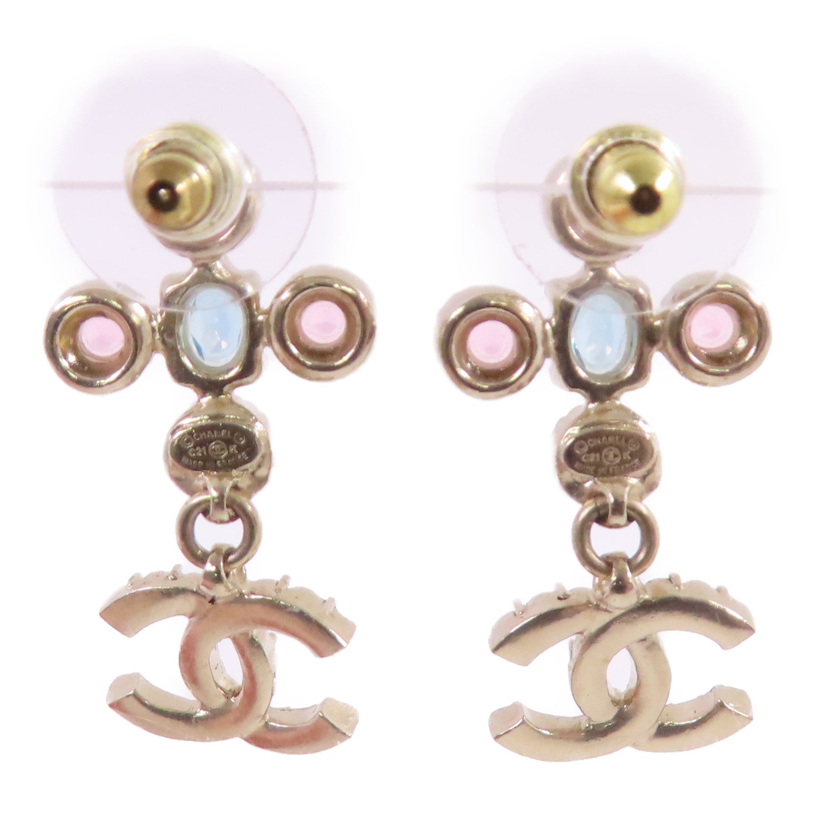 CHANEL 金屬/彩色水鑽Earrings耳環