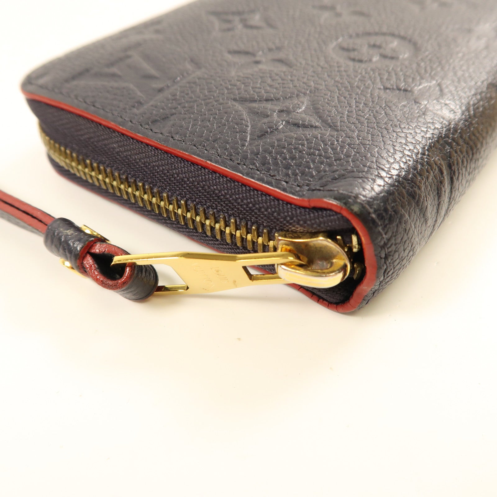 LOUIS VUITTON Monogram Empreinte Zipper Long Wallet金扣長錢包深藍色