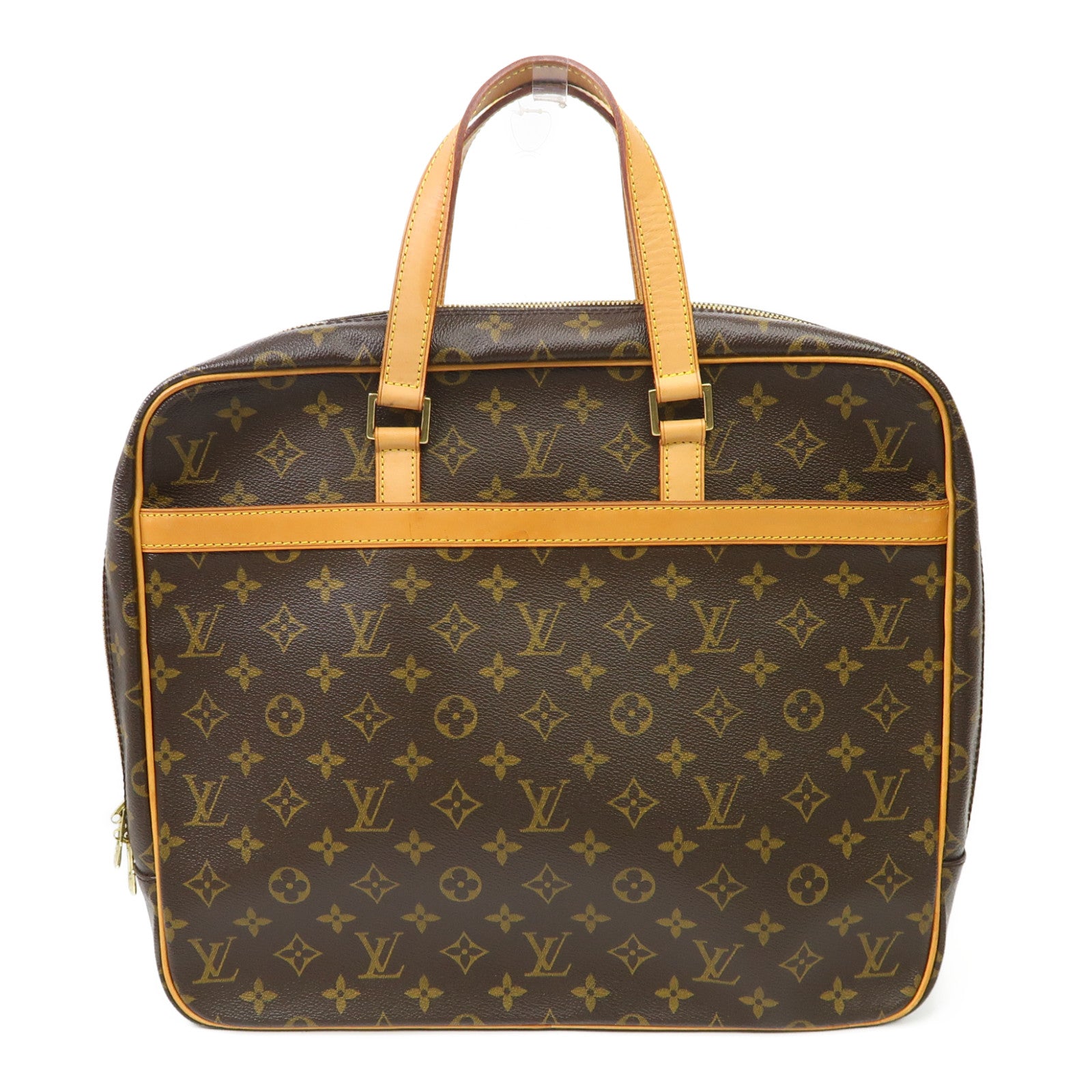 LOUIS VUITTON Monogram Porte-Documents Pega金扣手挽袋啡色