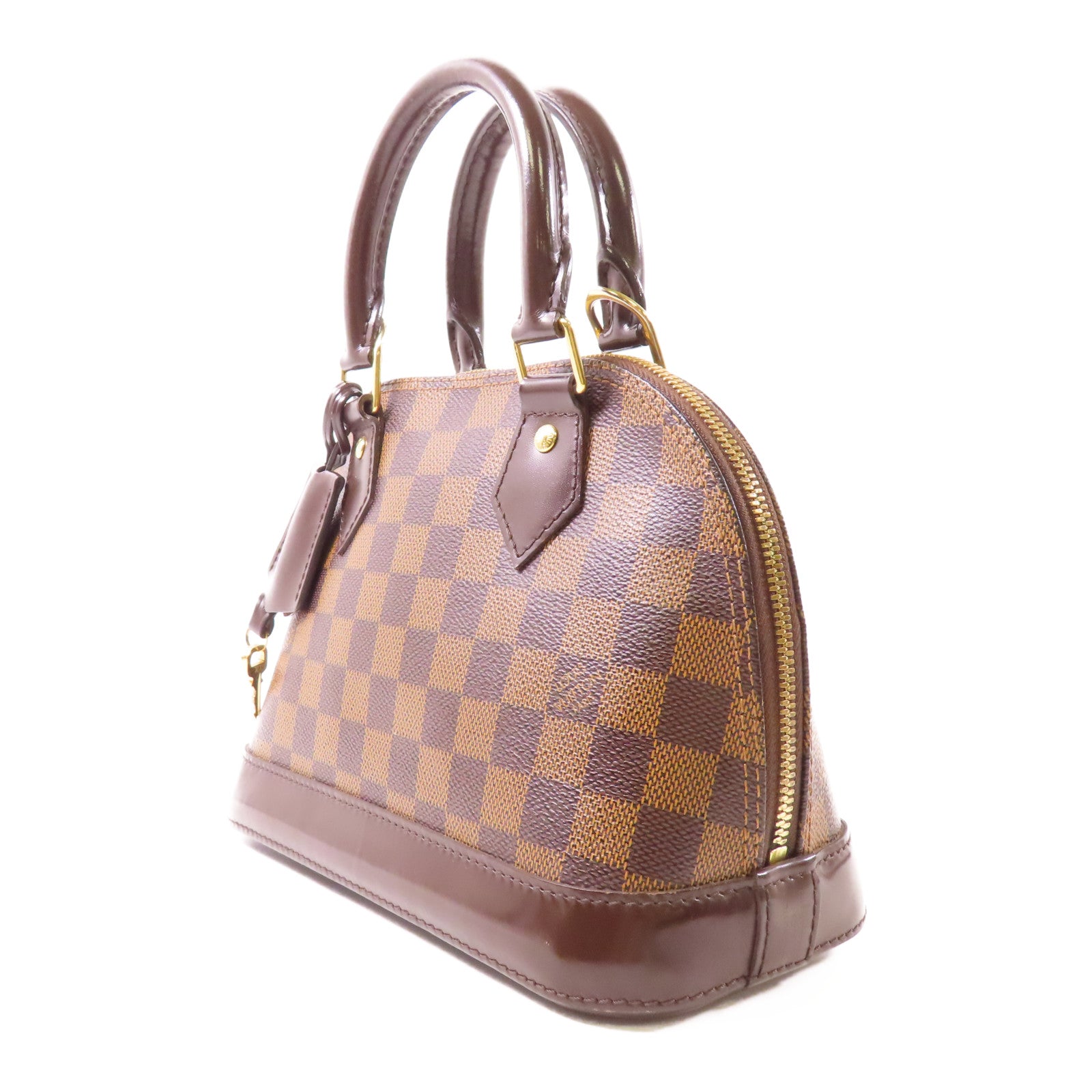 LOUIS VUITTON Damier Alma BB金扣手挽肩背兩用袋棕色