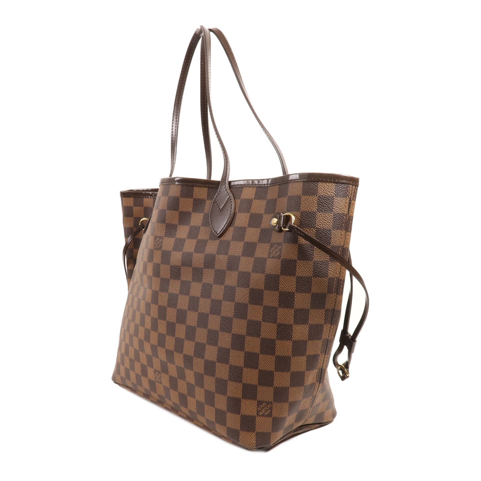 LOUIS VUITTON Damier Neverfull MM金扣肩背袋/手挽袋