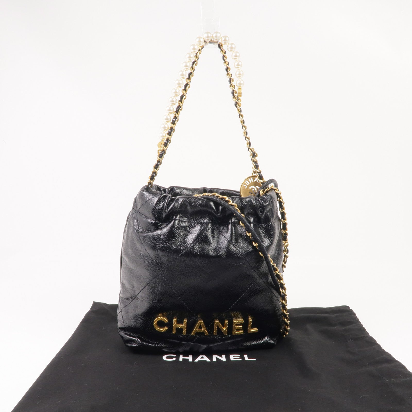 CHANEL 牛皮皮革Chanel 22 Mini金扣手挽肩背兩用袋