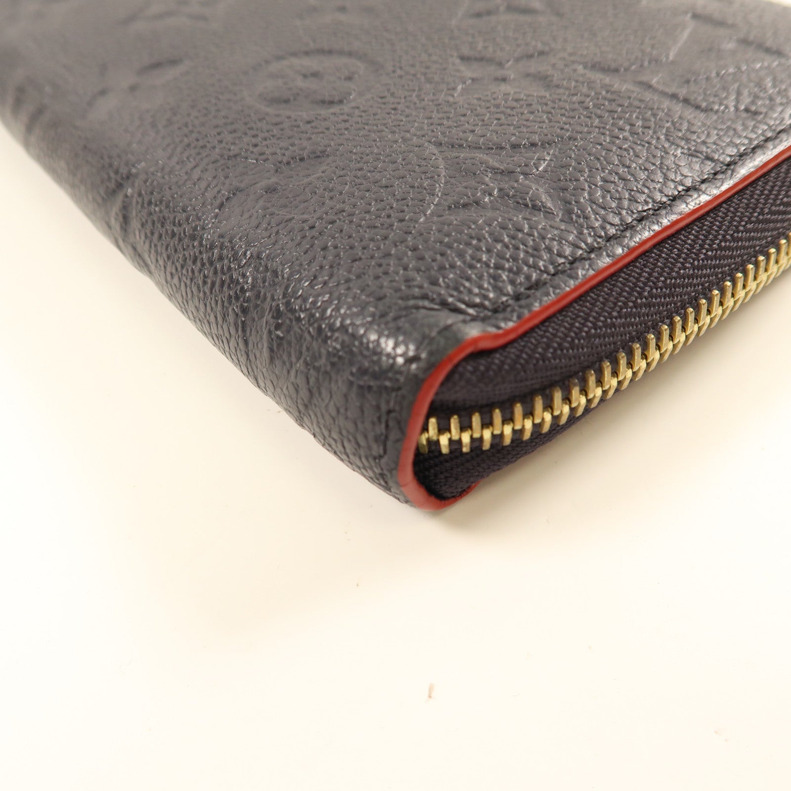 LOUIS VUITTON Monogram Empreinte Zipper Long Wallet金扣長錢包深藍色