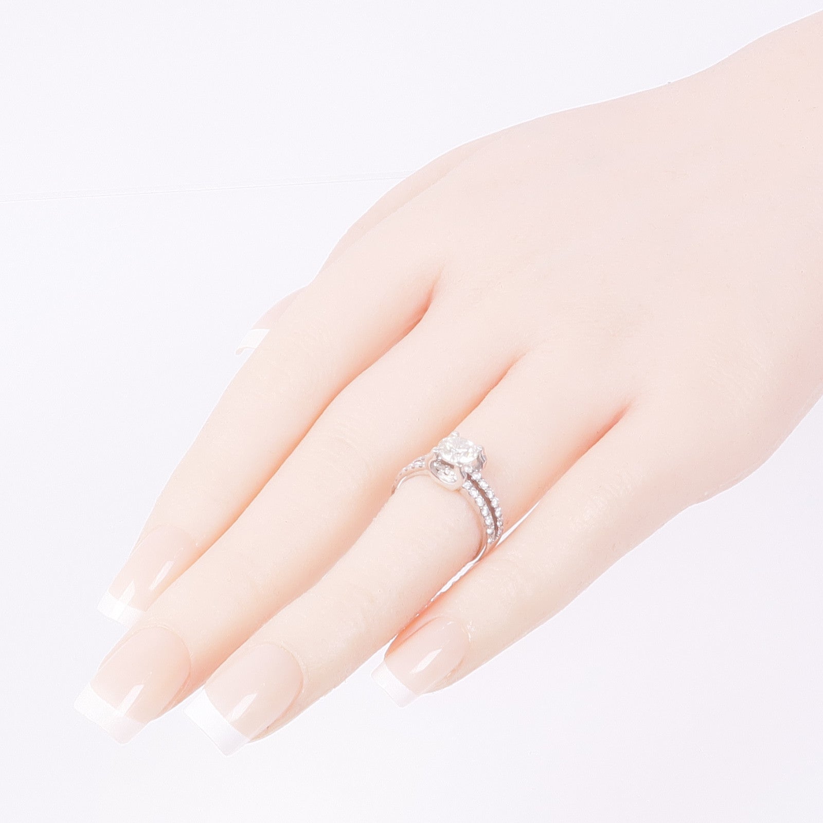 JEWELRY Diamond Ring 18K White Gold US#4.5