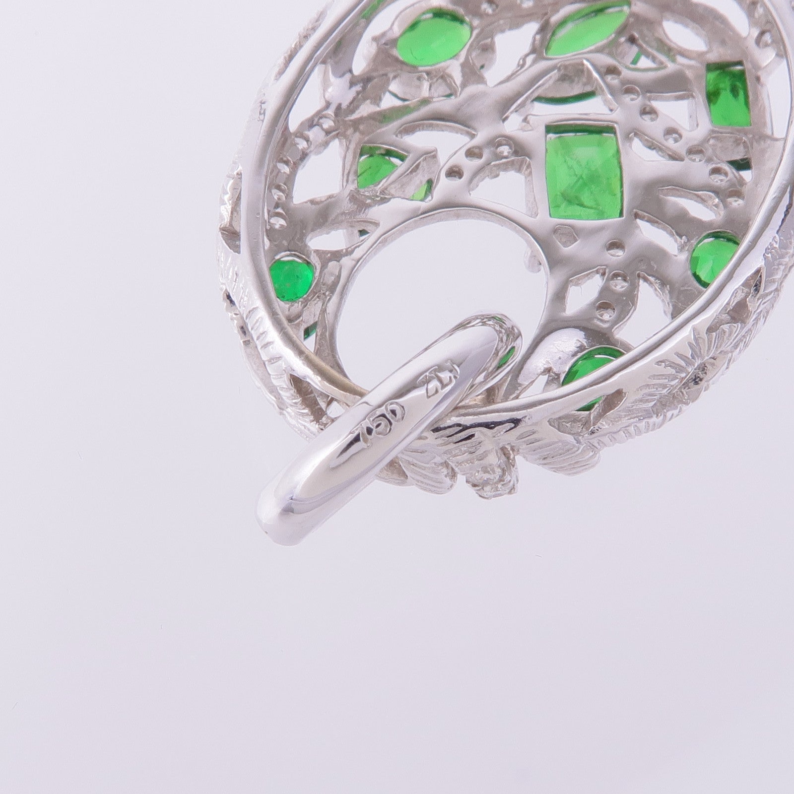 JEWELRY 18K白金Crystal Diamond Pendant Top水晶/鑽石吊墜