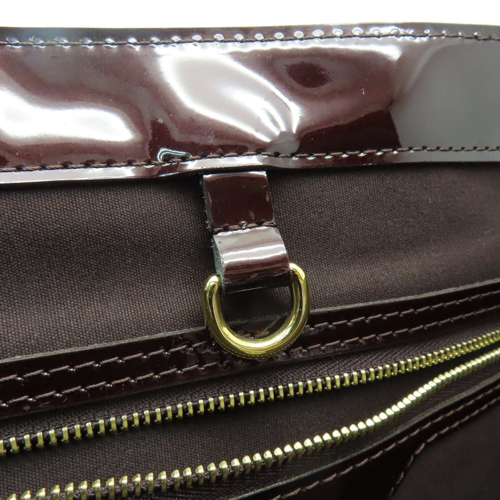 LOUIS VUITTON 【激減優惠】Monogram Vernis Wilshire GM金扣手挽袋紅色
