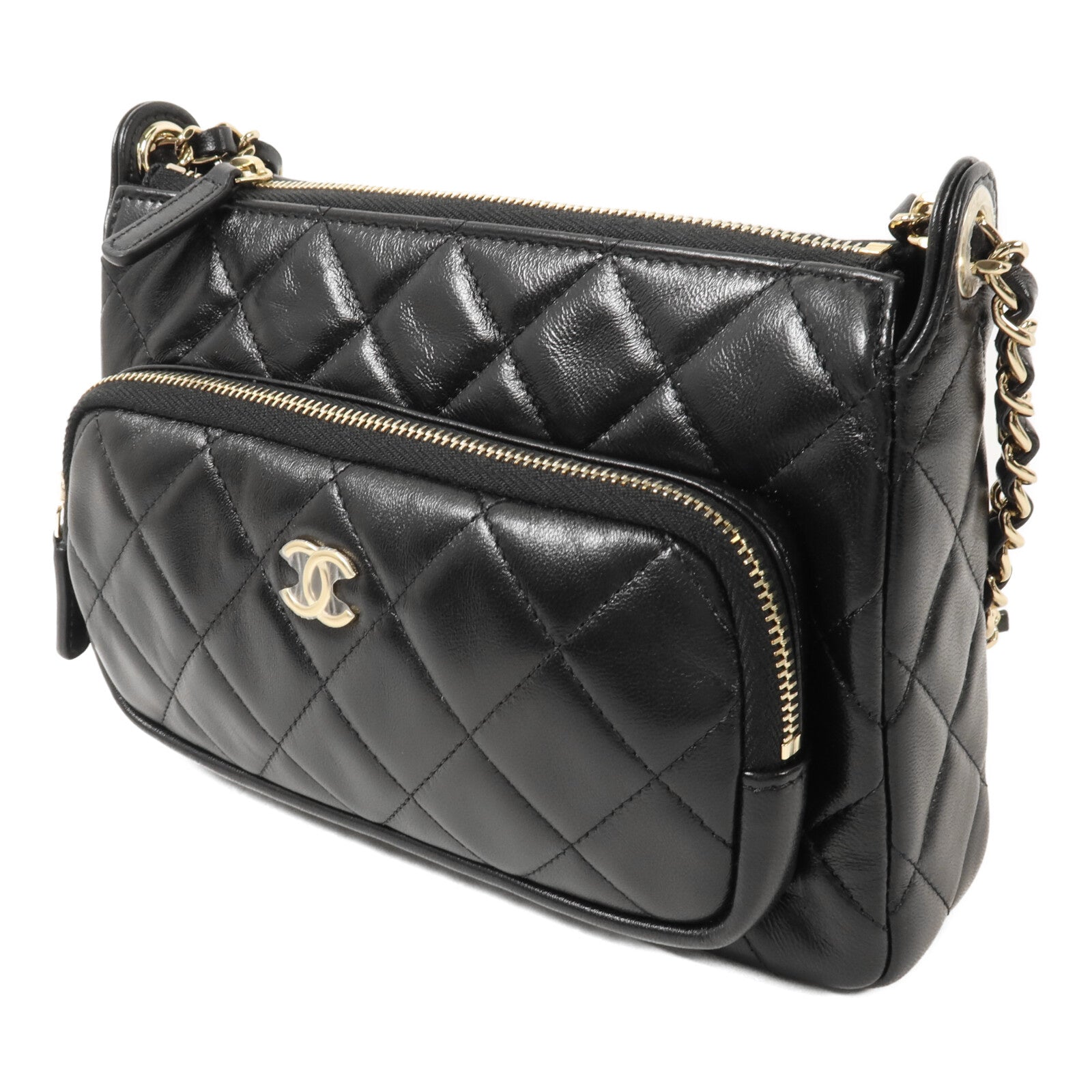 CHANEL 羊皮皮革25C Clutch With Chain鏈帶肩背袋