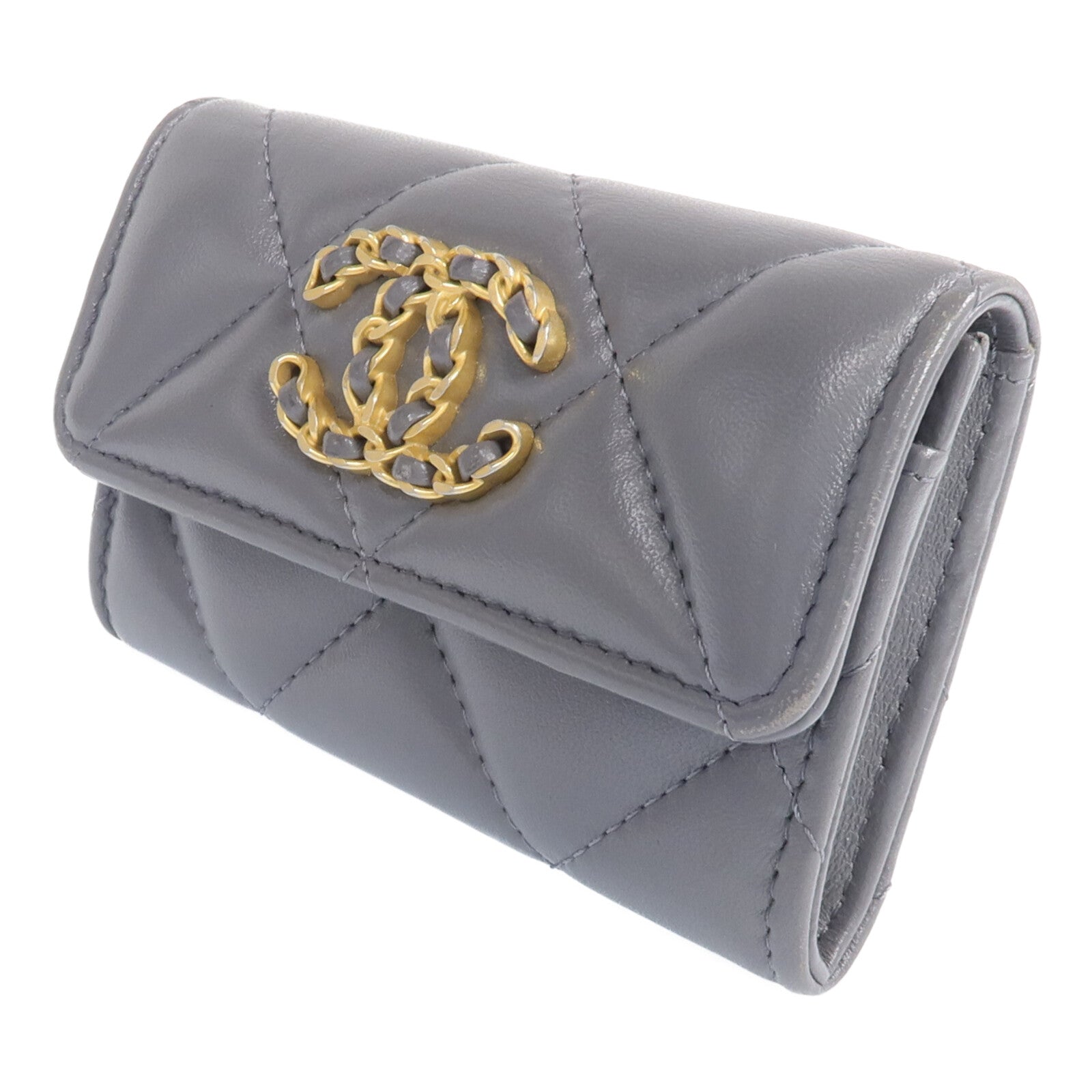 CHANEL 羊皮皮革19 Card Holder金扣卡片套