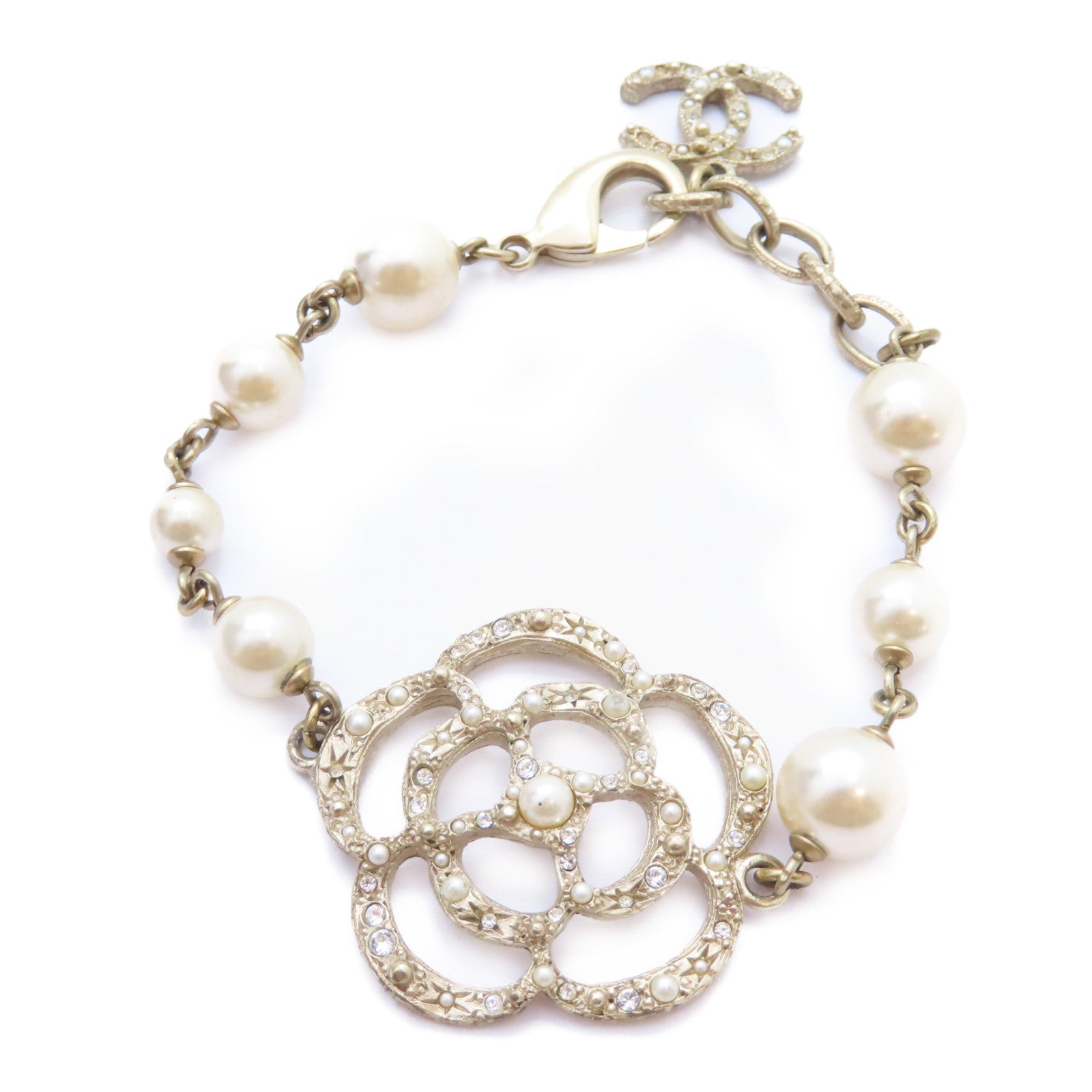 CHANEL 金屬Bracelet手鏈金色/白色