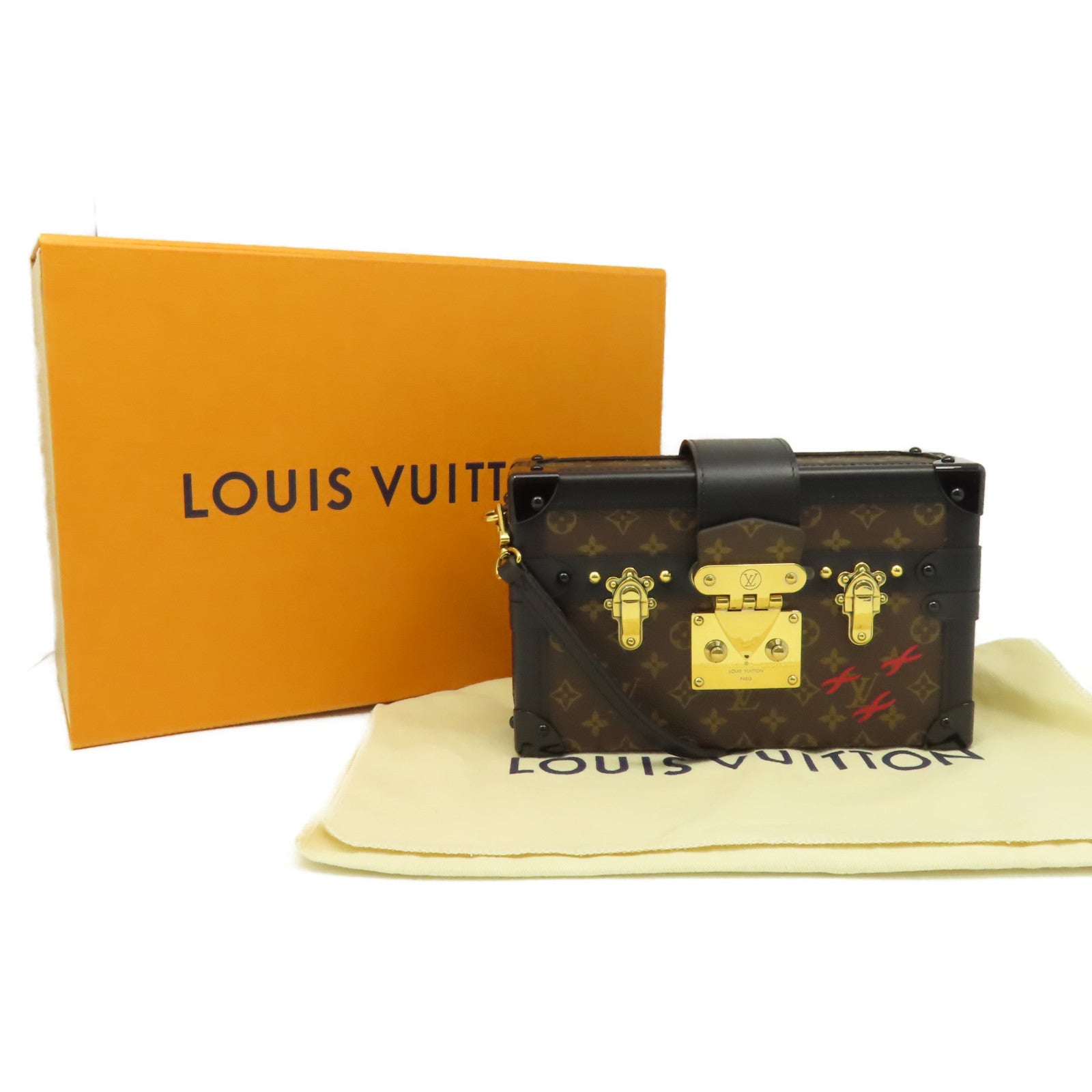 LOUIS VUITTON **【激減優惠】Monogram Petite Malle Shoulder Bag金扣肩背袋啡色/黑色