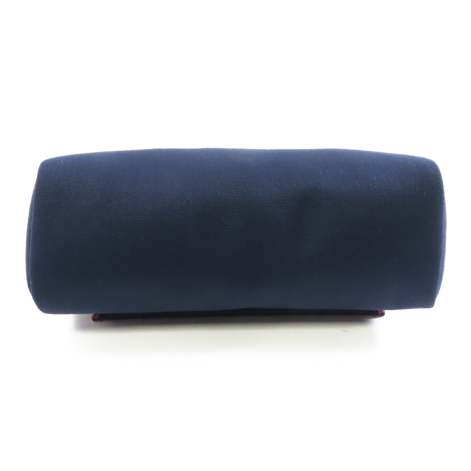 HERMES 帆布/皮革Herbag PM銀扣手挽肩背兩用袋Blue Marine深藍色