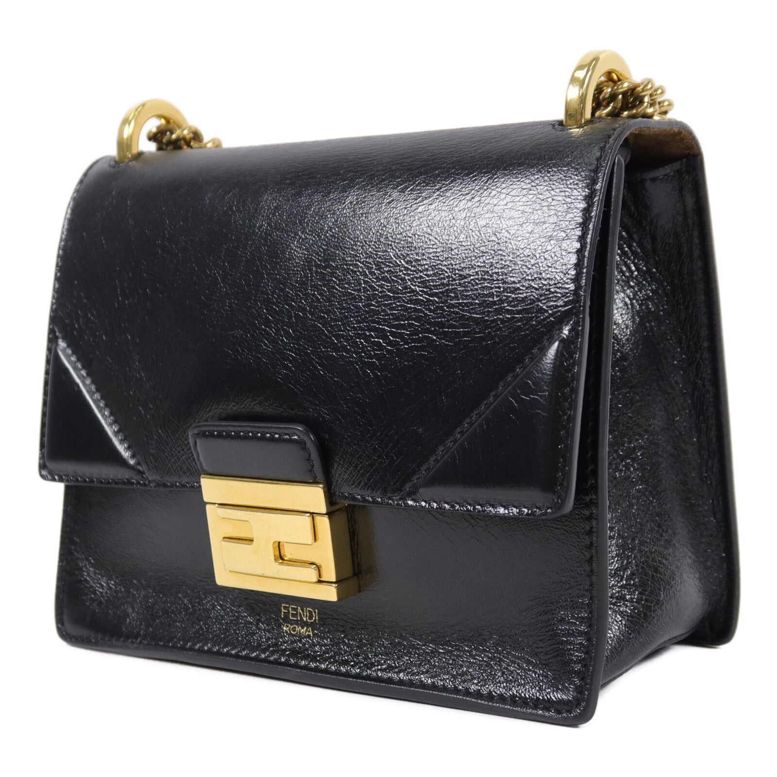 FENDI 牛皮皮革Kan U鏈帶肩背袋