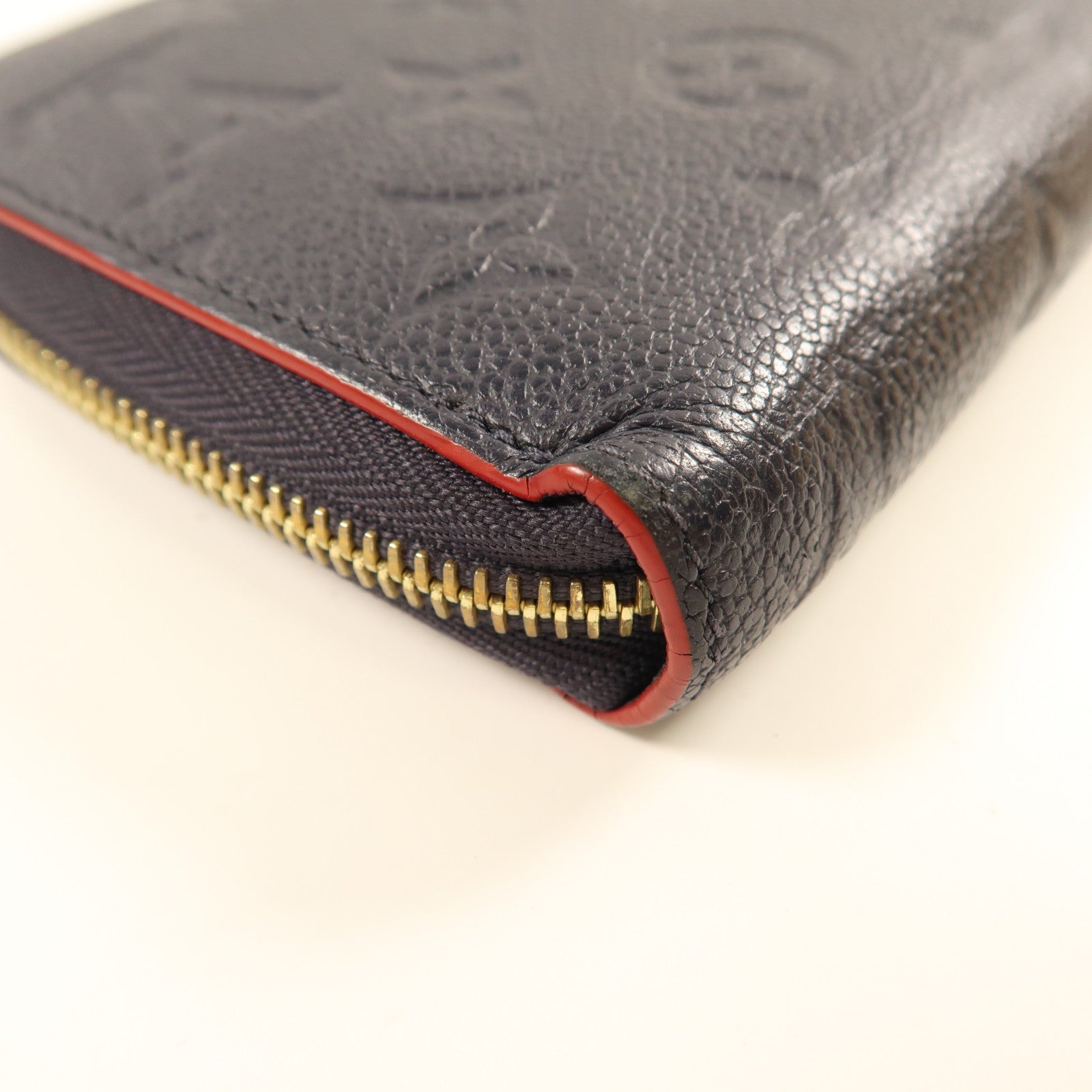 LOUIS VUITTON Monogram Empreinte Zipper Long Wallet金扣長錢包深藍色