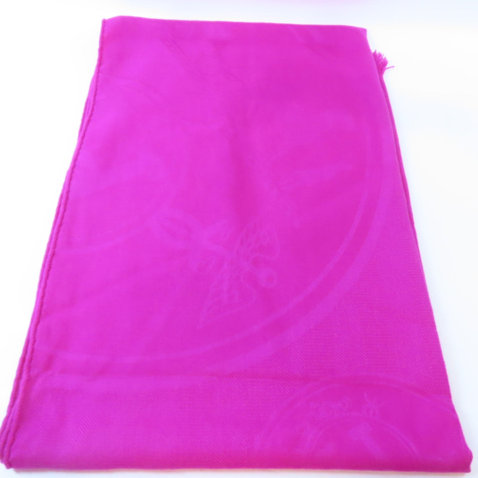 HERMES 羊絨/絲質Scarf圍巾Rose Indien/桃紅色