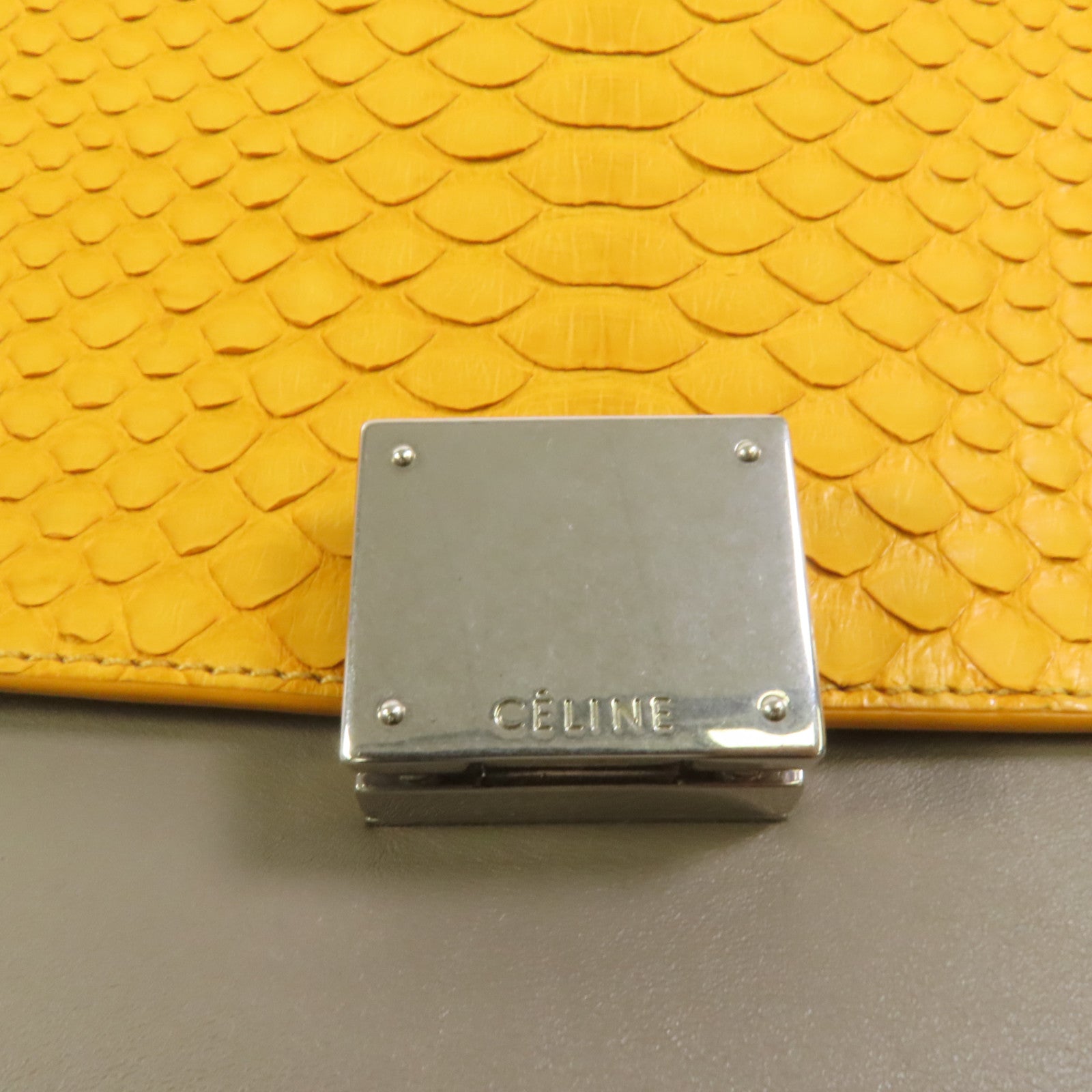CELINE 牛皮皮革/蛇皮皮革Trapeze手挽肩背兩用袋