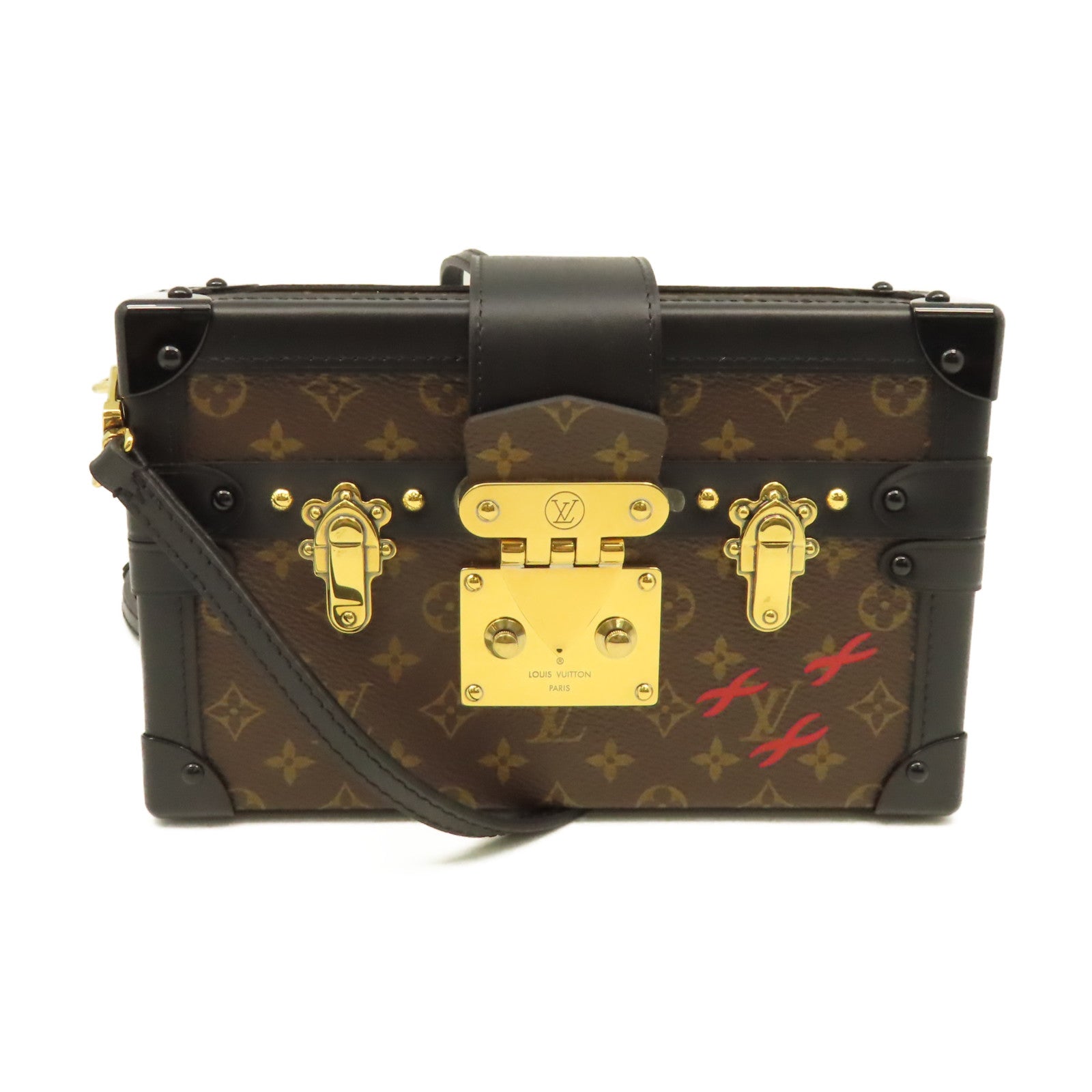 LOUIS VUITTON **【激減優惠】Monogram Petite Malle Shoulder Bag金扣肩背袋啡色/黑色