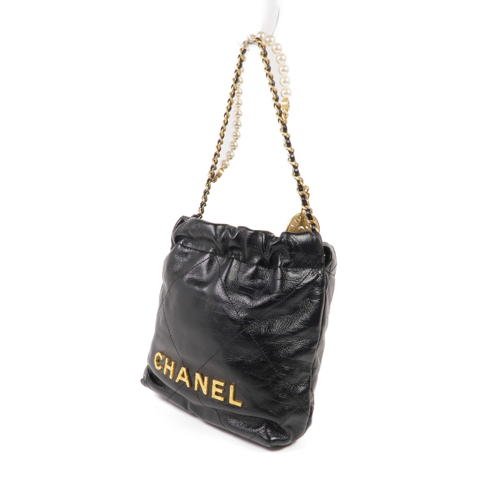 CHANEL 牛皮皮革Chanel 22 Mini金扣手挽肩背兩用袋