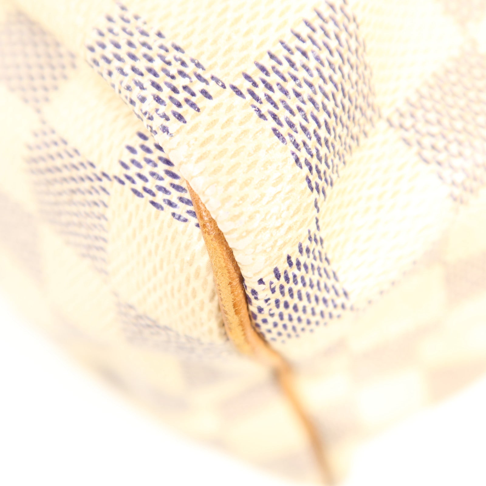 LOUIS VUITTON Damier Azur Speedy 30金扣手挽袋白色