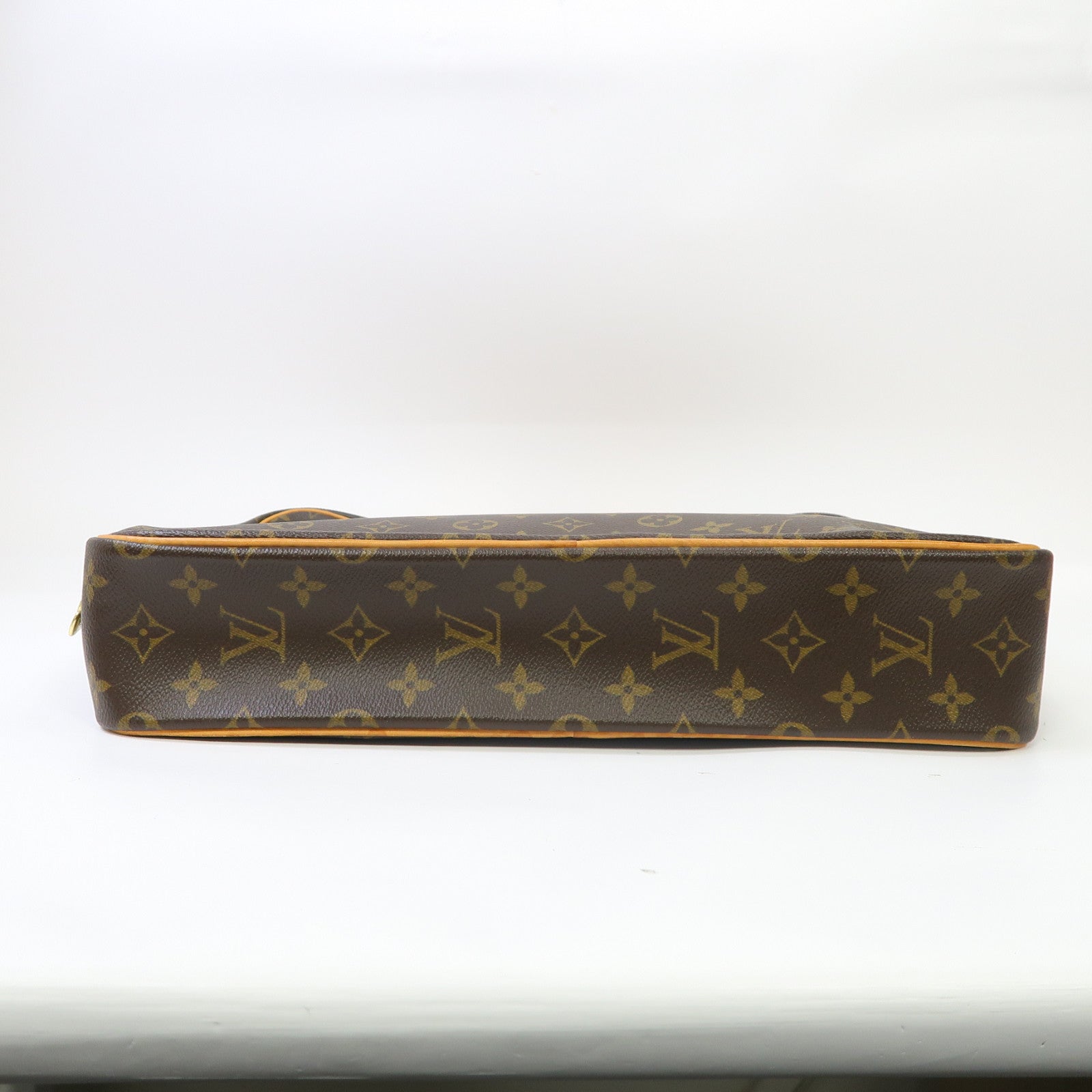 LOUIS VUITTON Monogram Porte-Documents Pega金扣手挽袋啡色