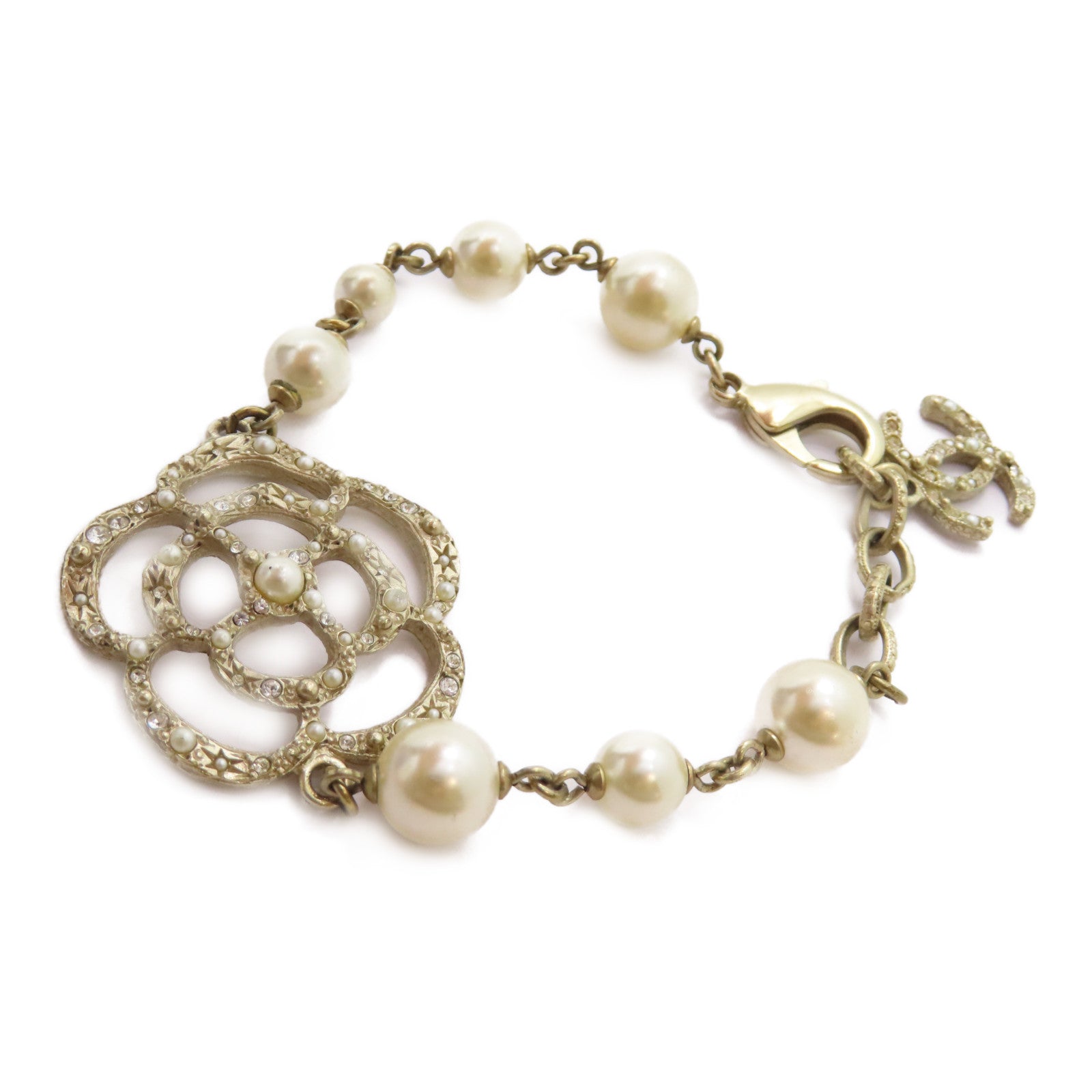 CHANEL 金屬Bracelet手鏈金色/白色
