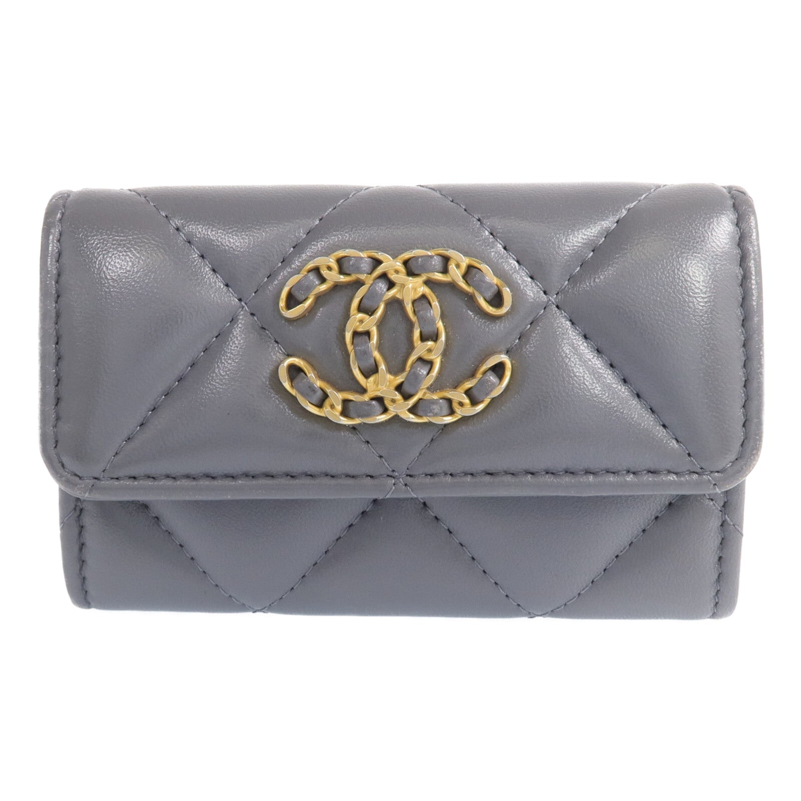 CHANEL 羊皮皮革19 Card Holder金扣卡片套