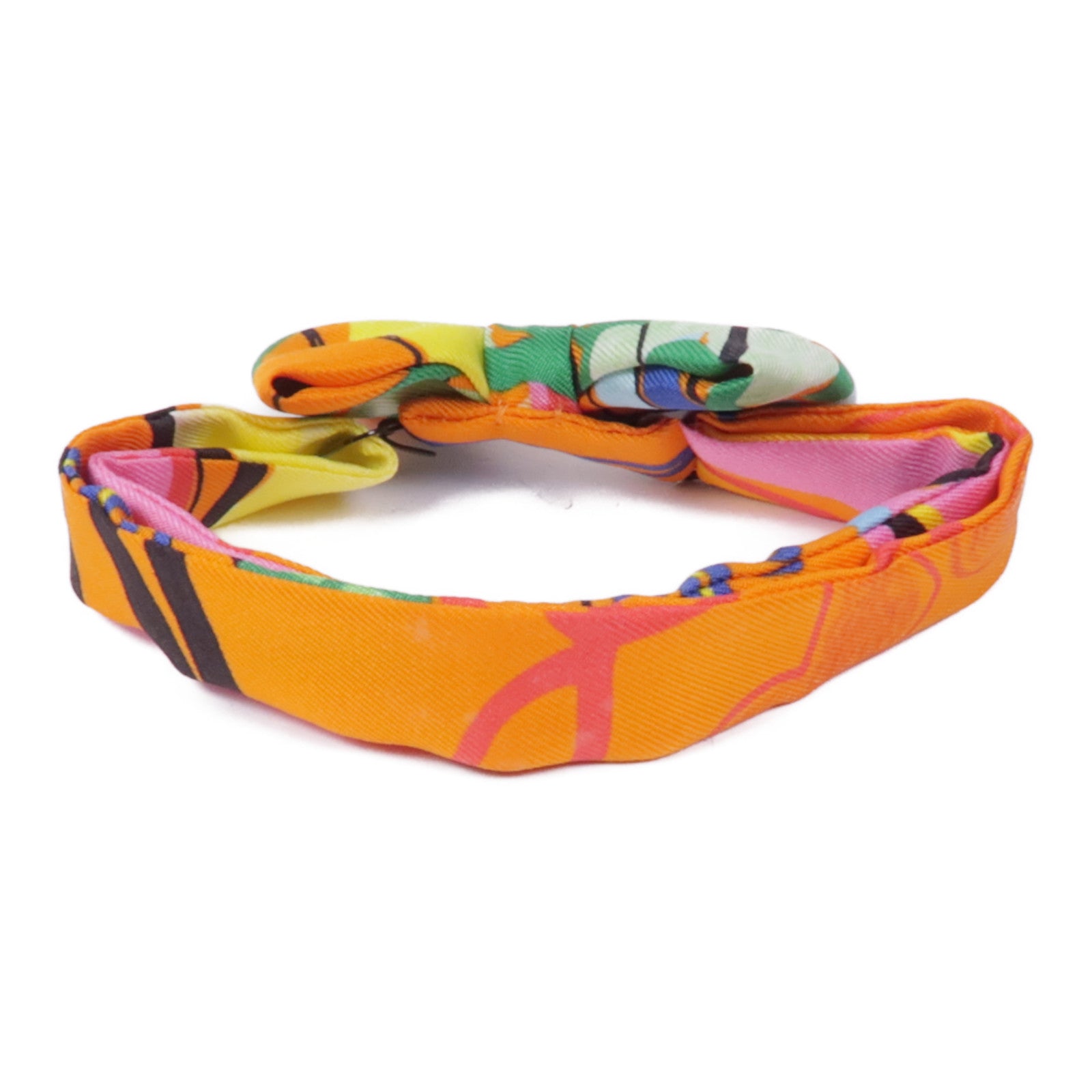 HERMES Bow Tie Silk Multicolor Orange
