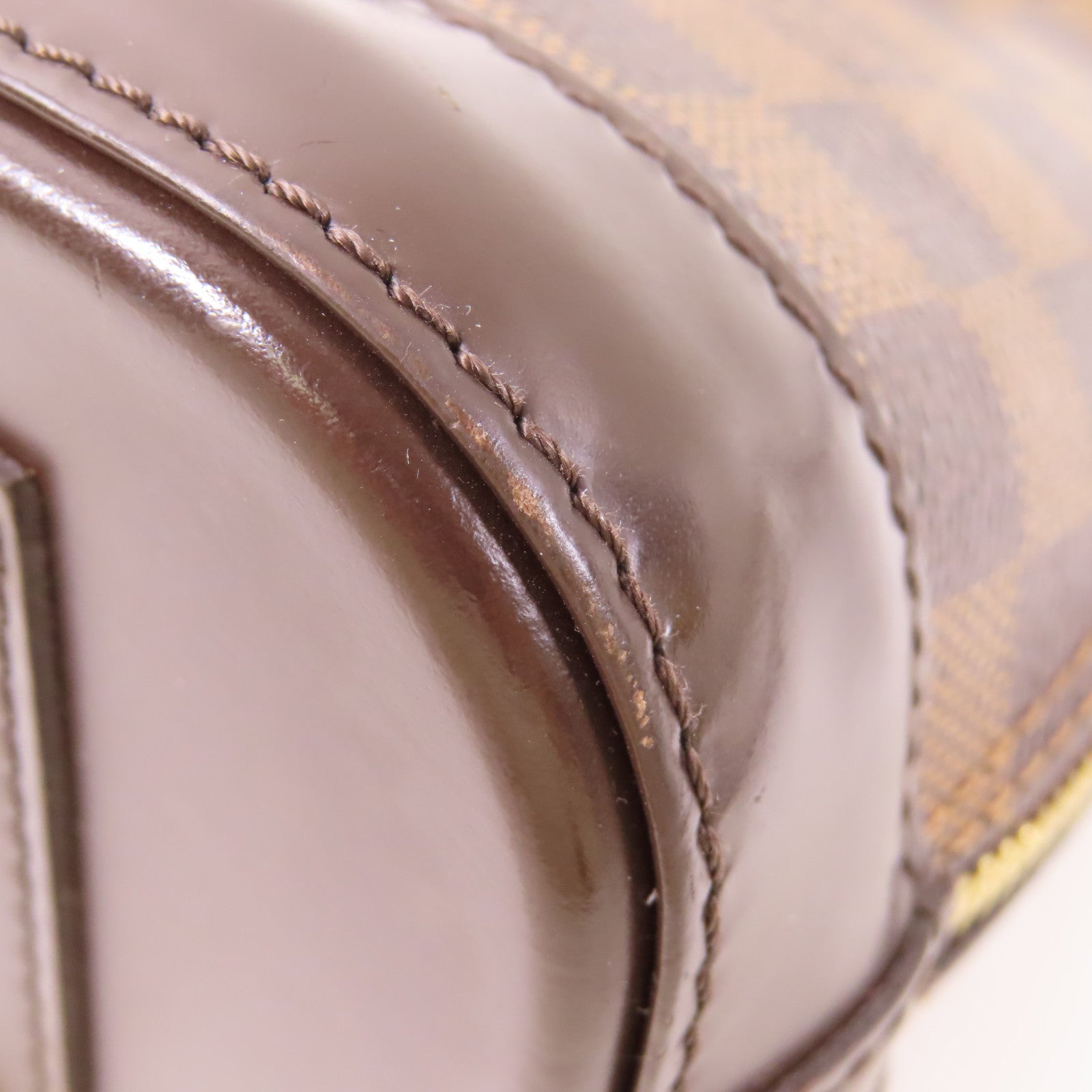 LOUIS VUITTON Damier Alma BB金扣手挽肩背兩用袋棕色