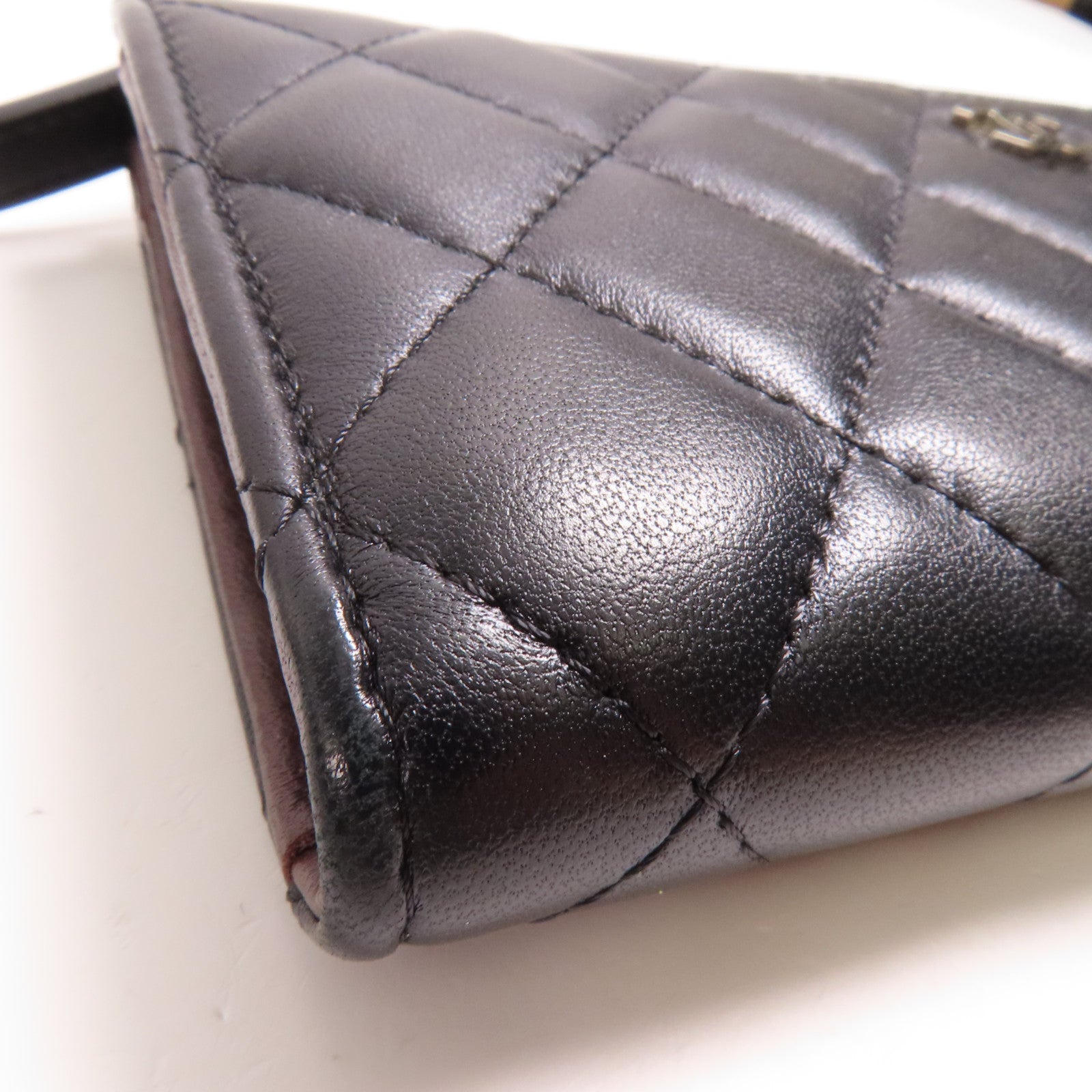 CHANEL 羊皮皮革Zipped Long Wallet銀扣長錢包