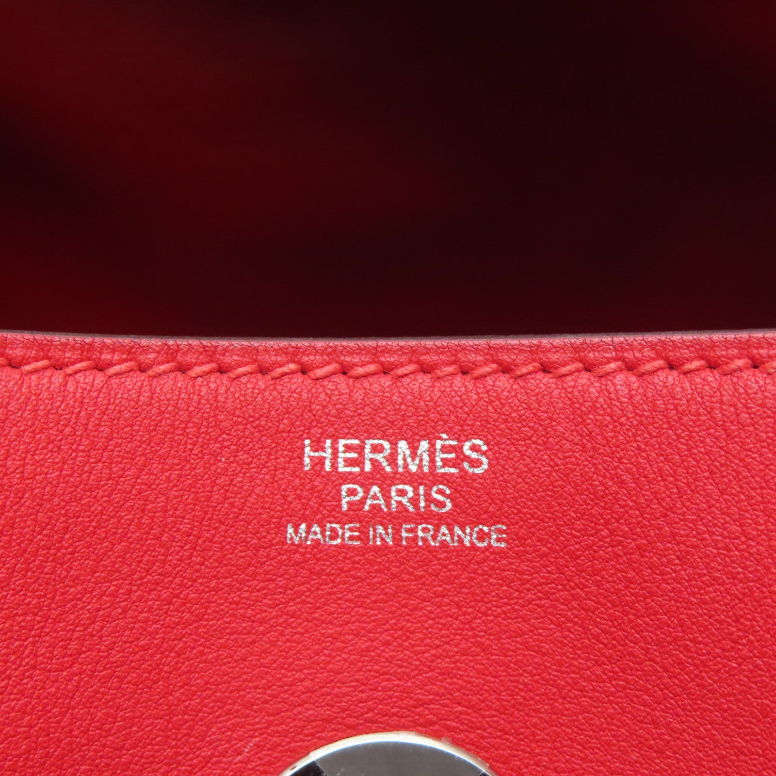 HERMES **【清倉大減價】Swift皮革Lindy 30銀扣手挽肩背兩用袋Rouge de Coeur心紅色