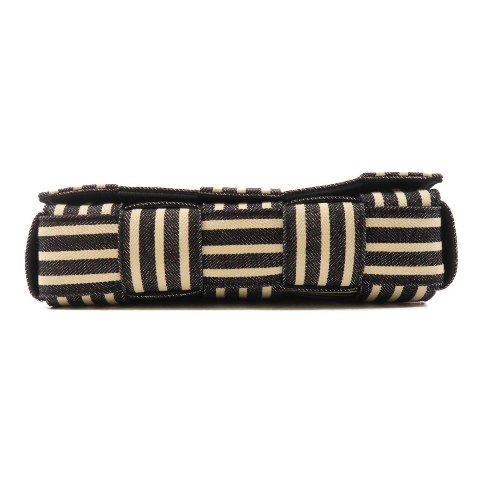 BOTTEGA VENETA 牛仔布Cassette With Hickory Striped銀扣肩背袋