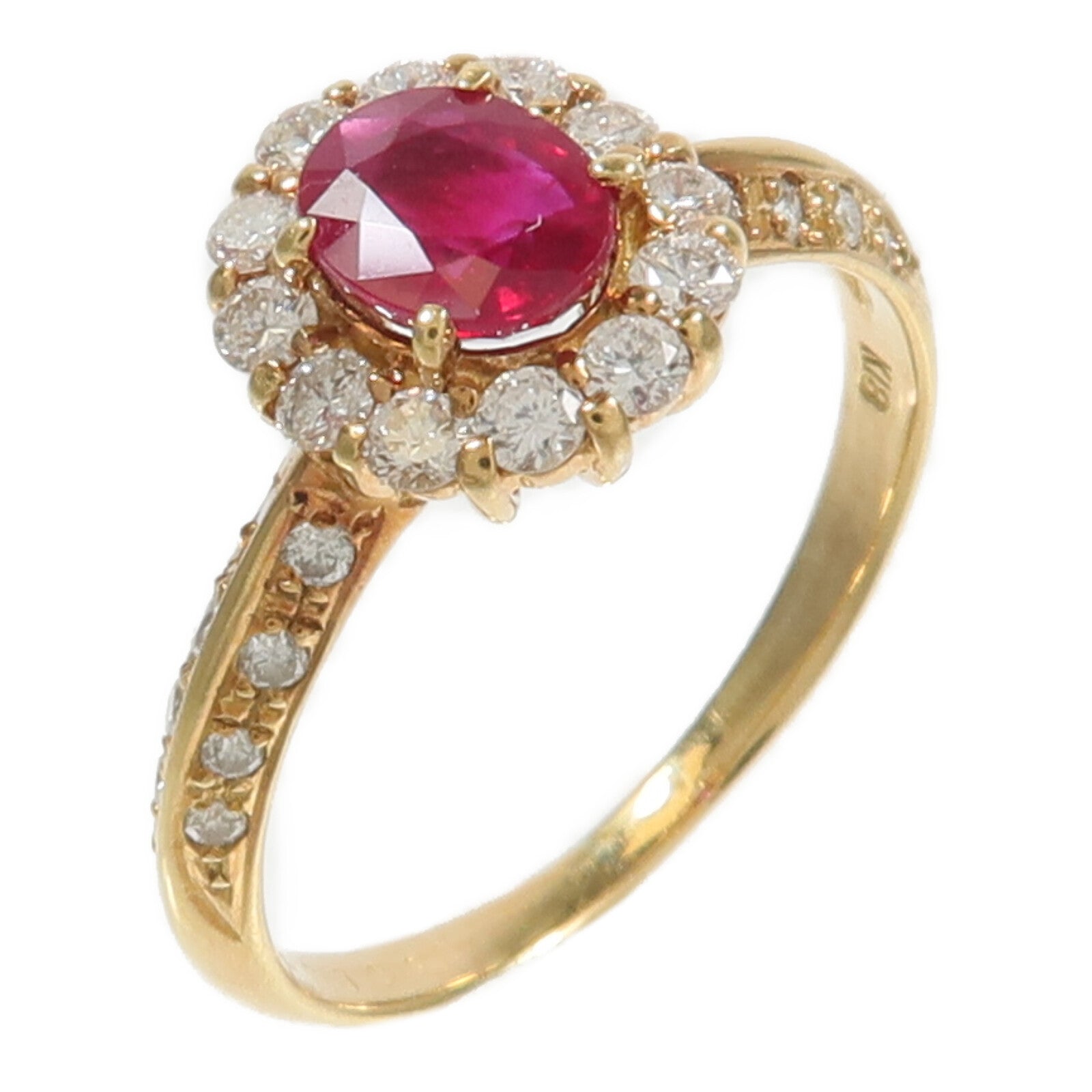 JEWELRY 18K黃金Ruby Diamond Ring紅寶石/鑽石戒指