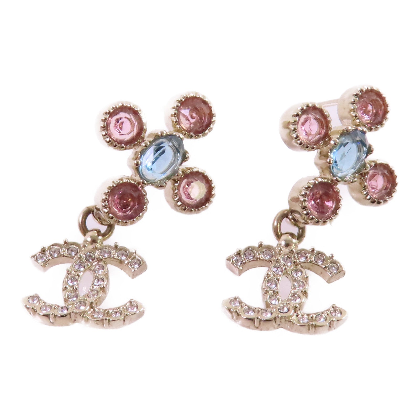 CHANEL 金屬/彩色水鑽Earrings耳環