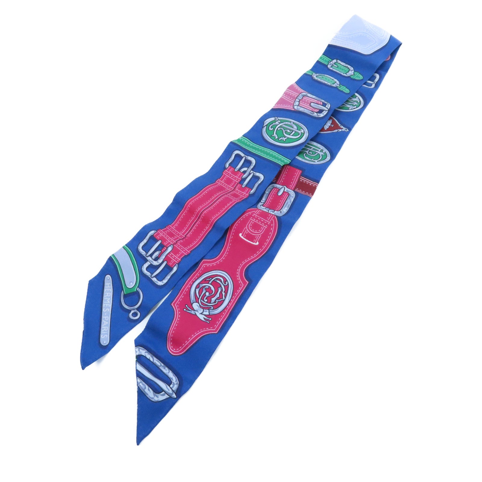 HERMES 【激減優惠】絲質Twilly Scarf絲巾藍色
