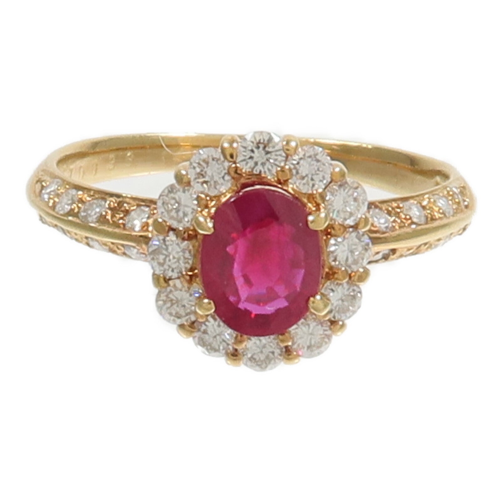 JEWELRY 18K黃金Ruby Diamond Ring紅寶石/鑽石戒指