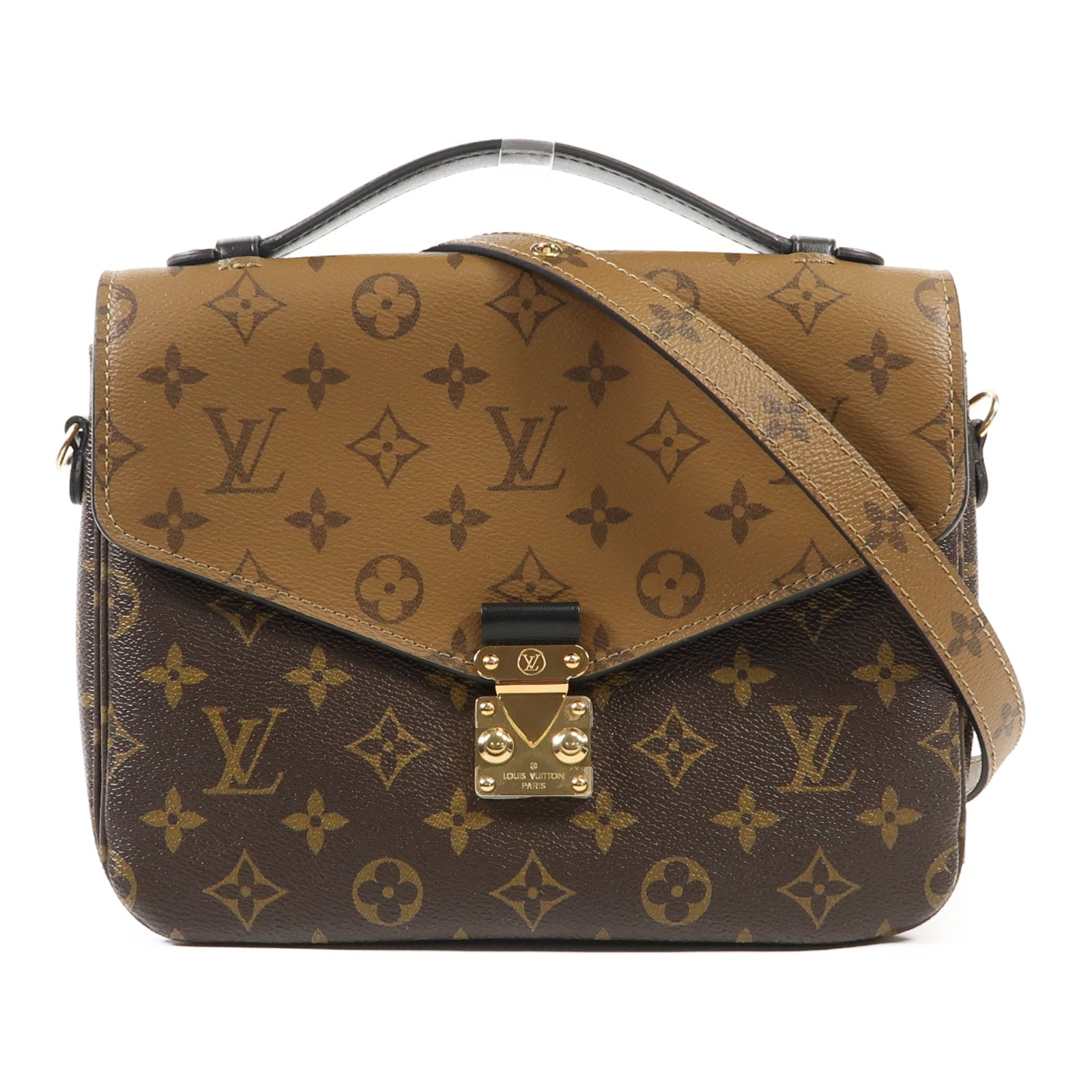 LOUIS VUITTON Monogram Reverse Pochette Metis金扣手挽肩背兩用袋
