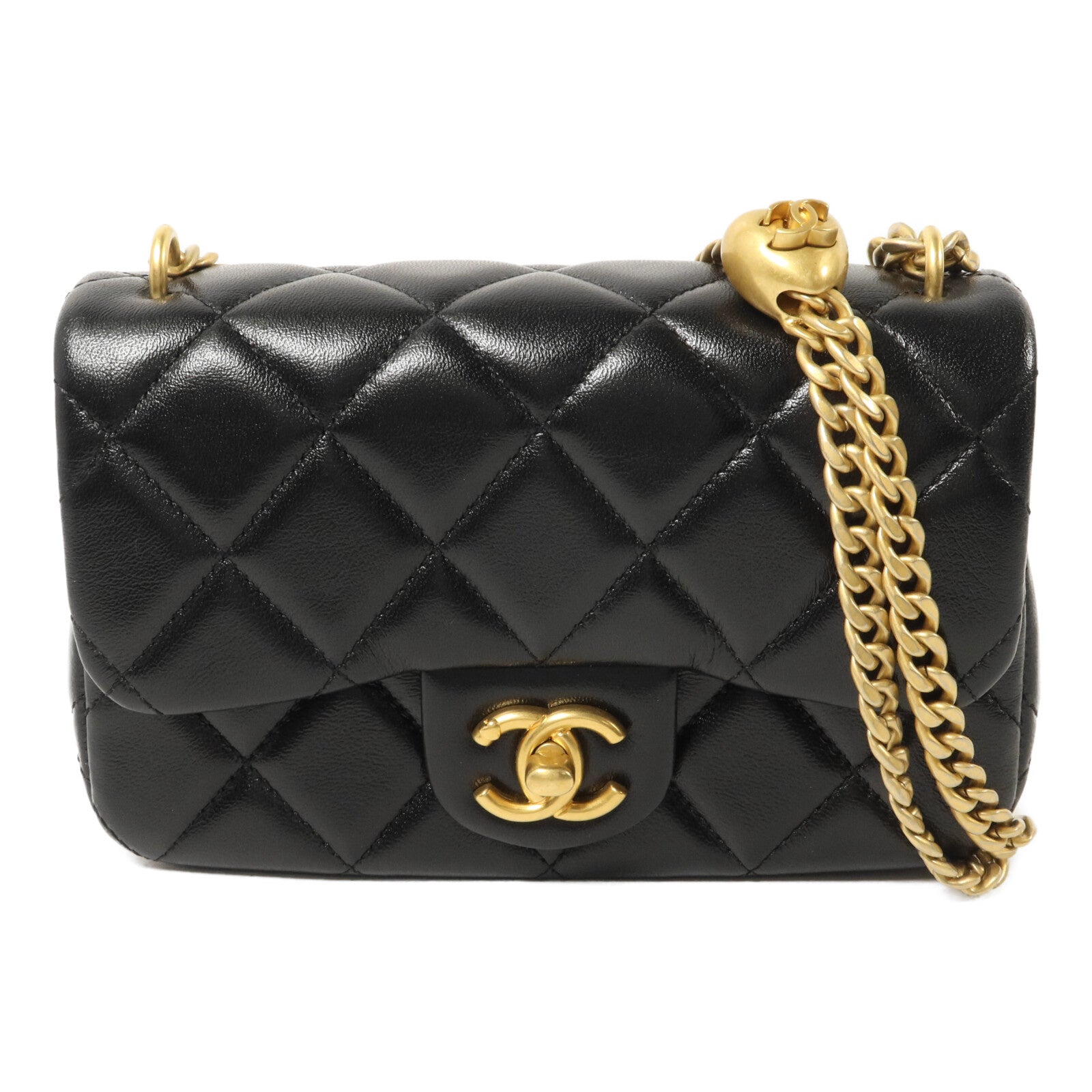 CHANEL 牛皮皮革Heart Chain Adjustable鏈帶肩背袋