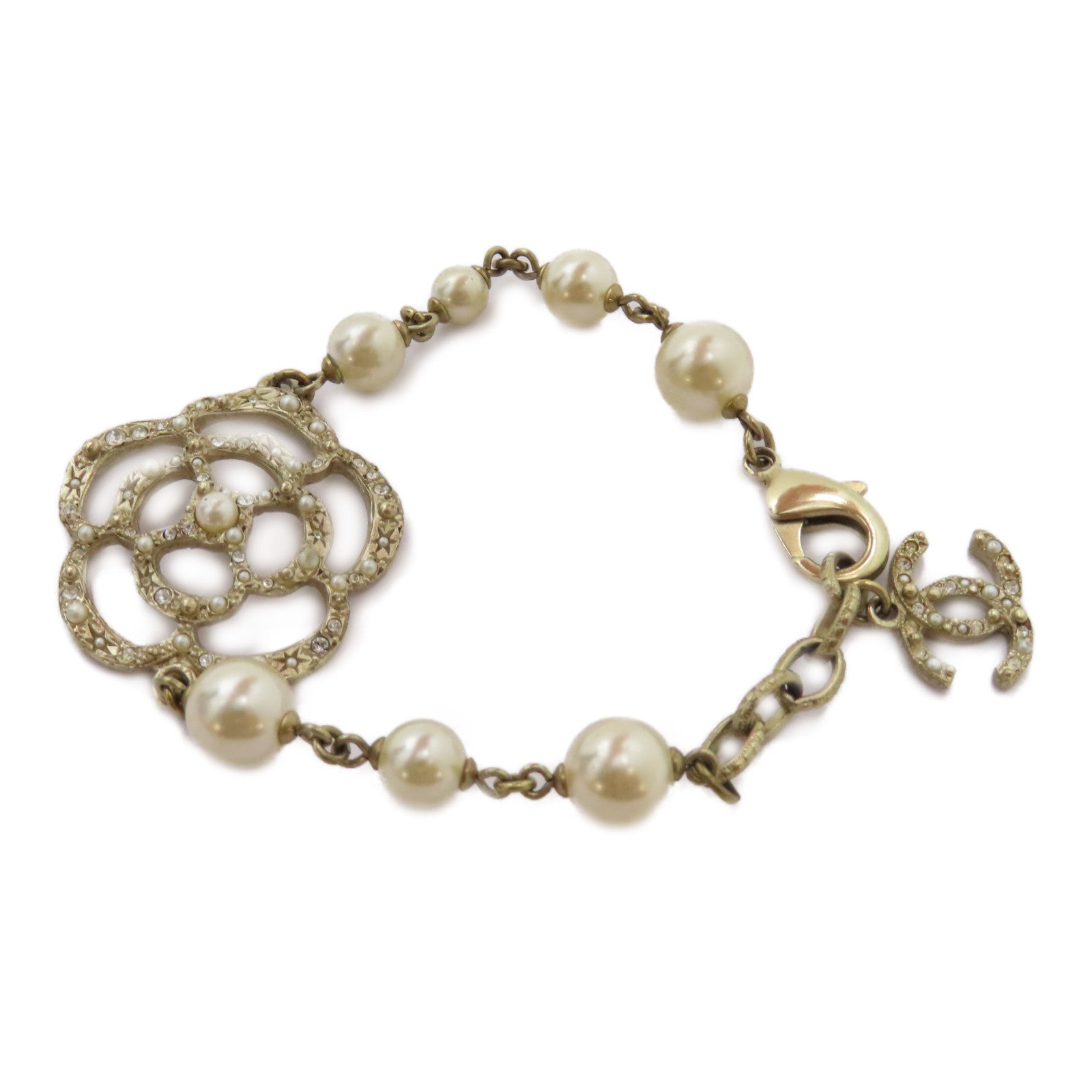 CHANEL 金屬Bracelet手鏈金色/白色
